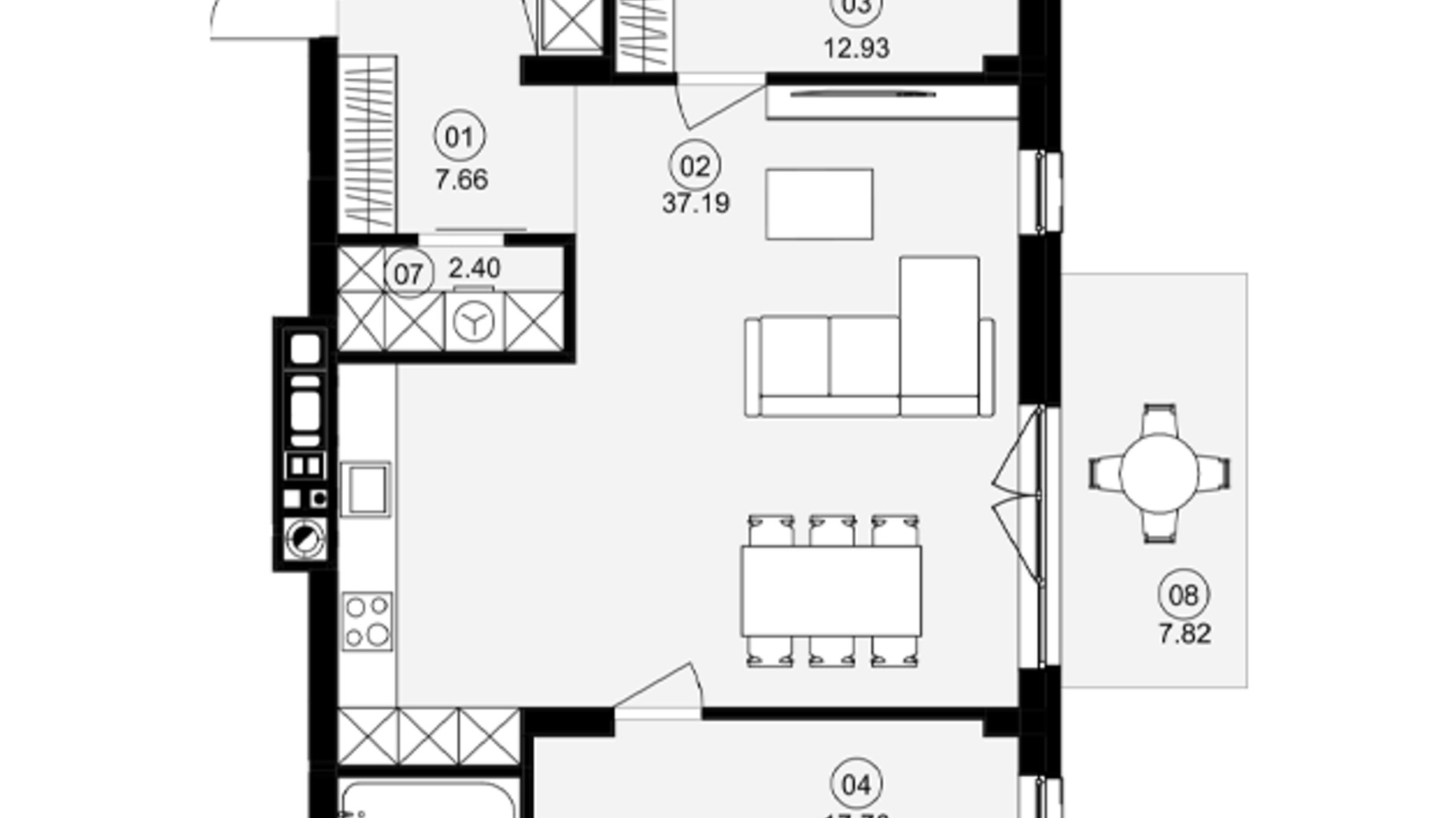 Планировка 2-комнатной квартиры в ЖК Avalon Magnolia 89 м², фото 786673