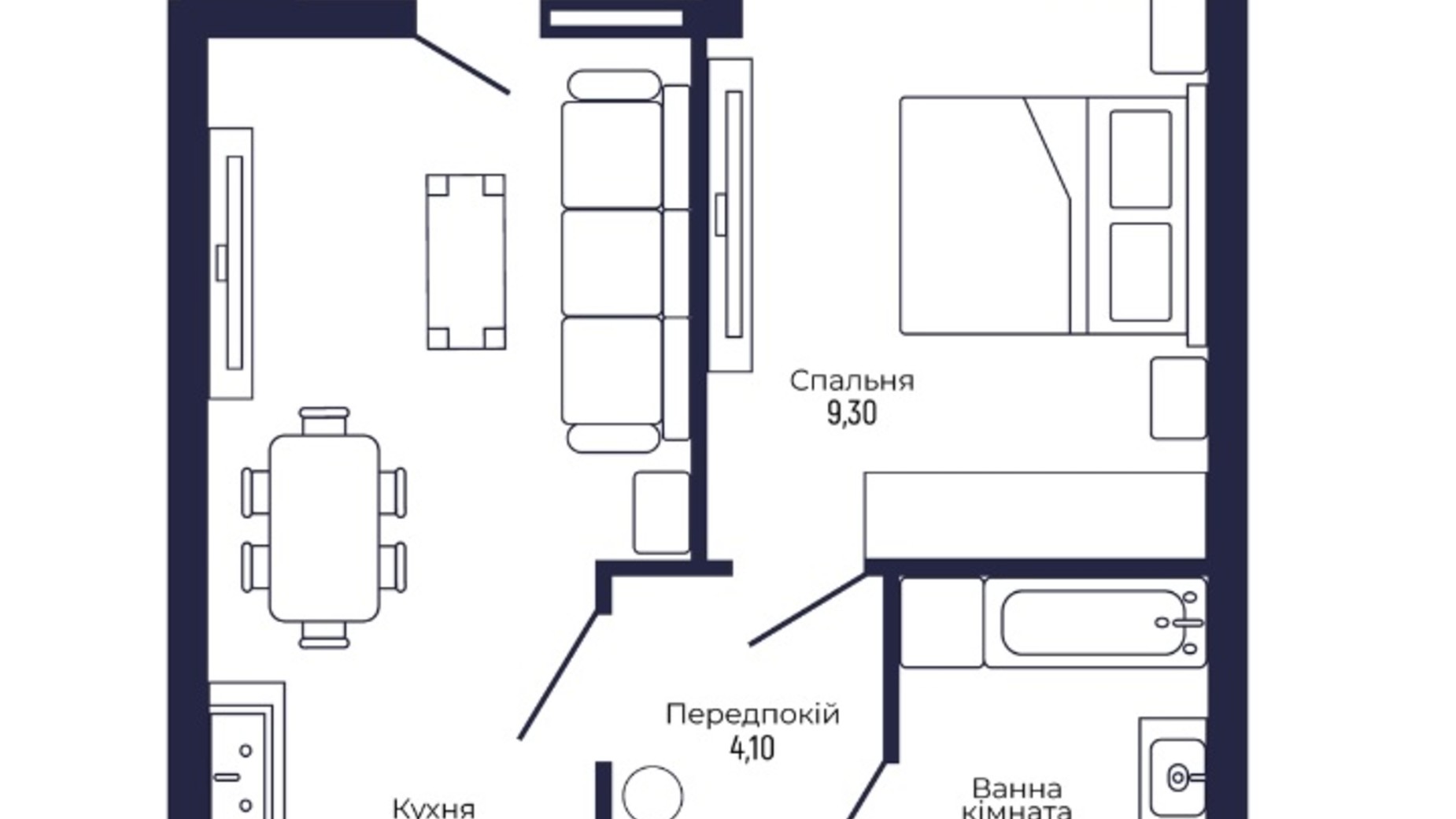 Планировка 1-комнатной квартиры в ЖК Skelya Residence 37.4 м², фото 787759