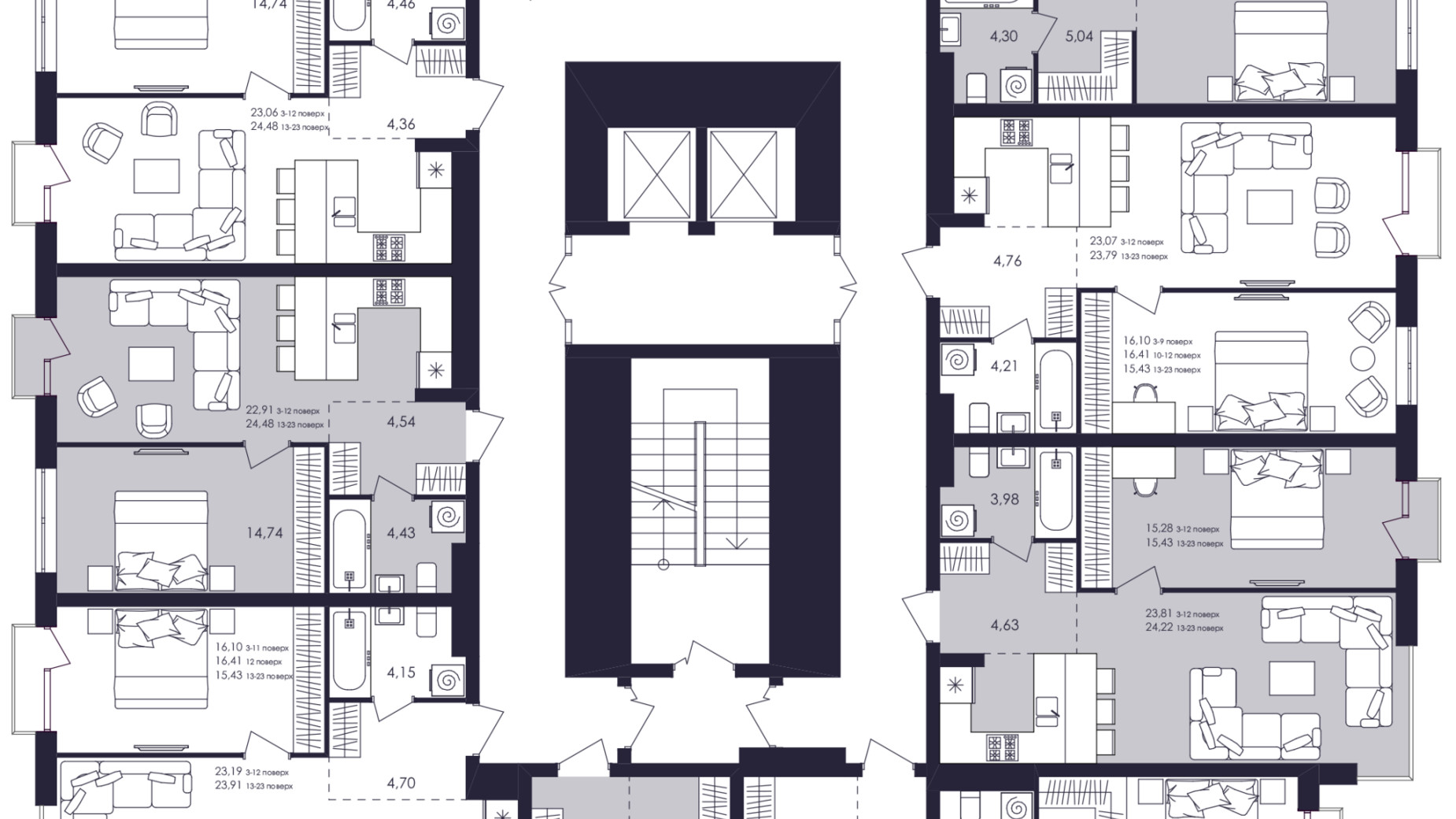 Планировка 1-комнатной квартиры в ЖК Avalon Up 47 м², фото 789508