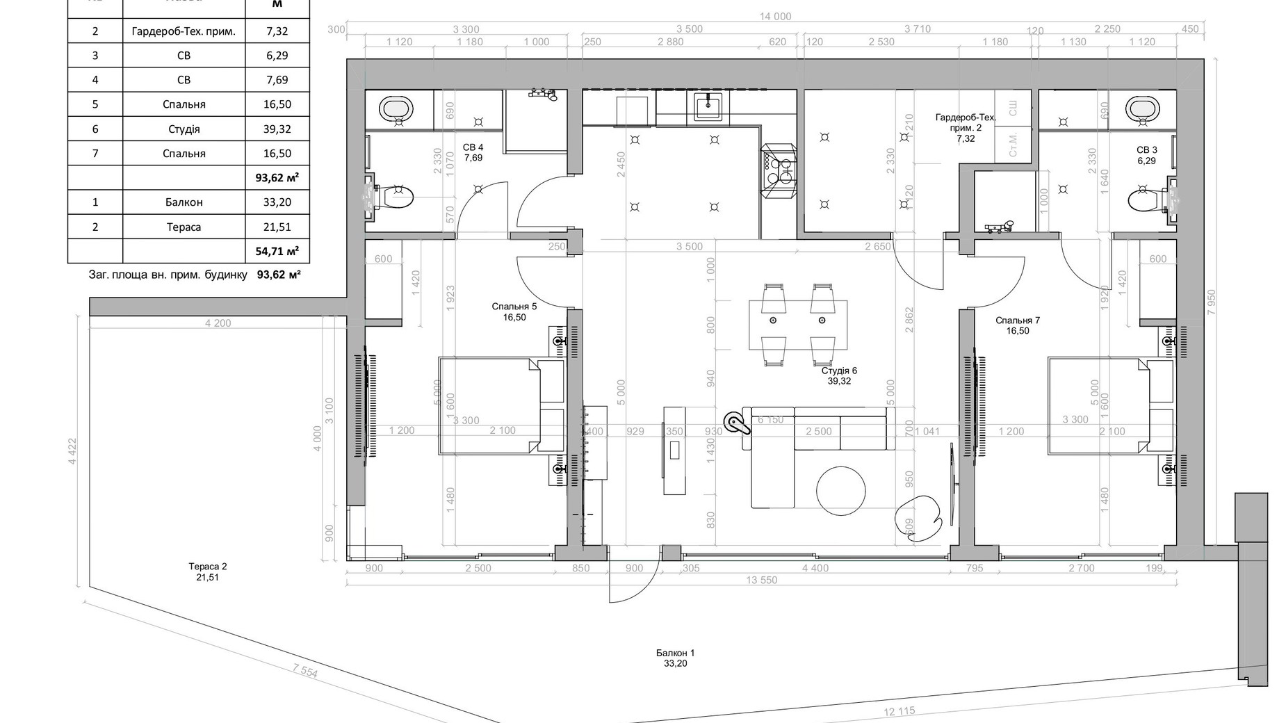 Планування котеджу в КМ Skogur 121 м², фото 791561