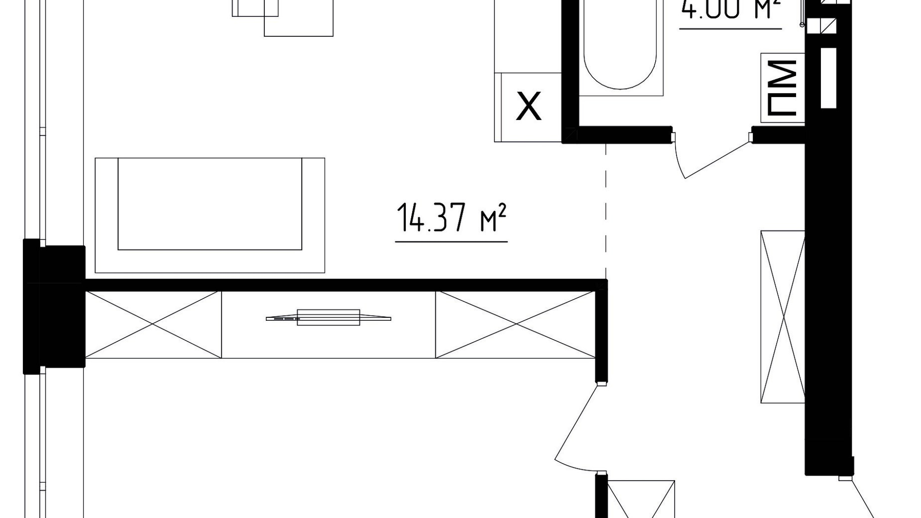 Планировка 1-комнатной квартиры в ЖК Abricos 40.94 м², фото 792315