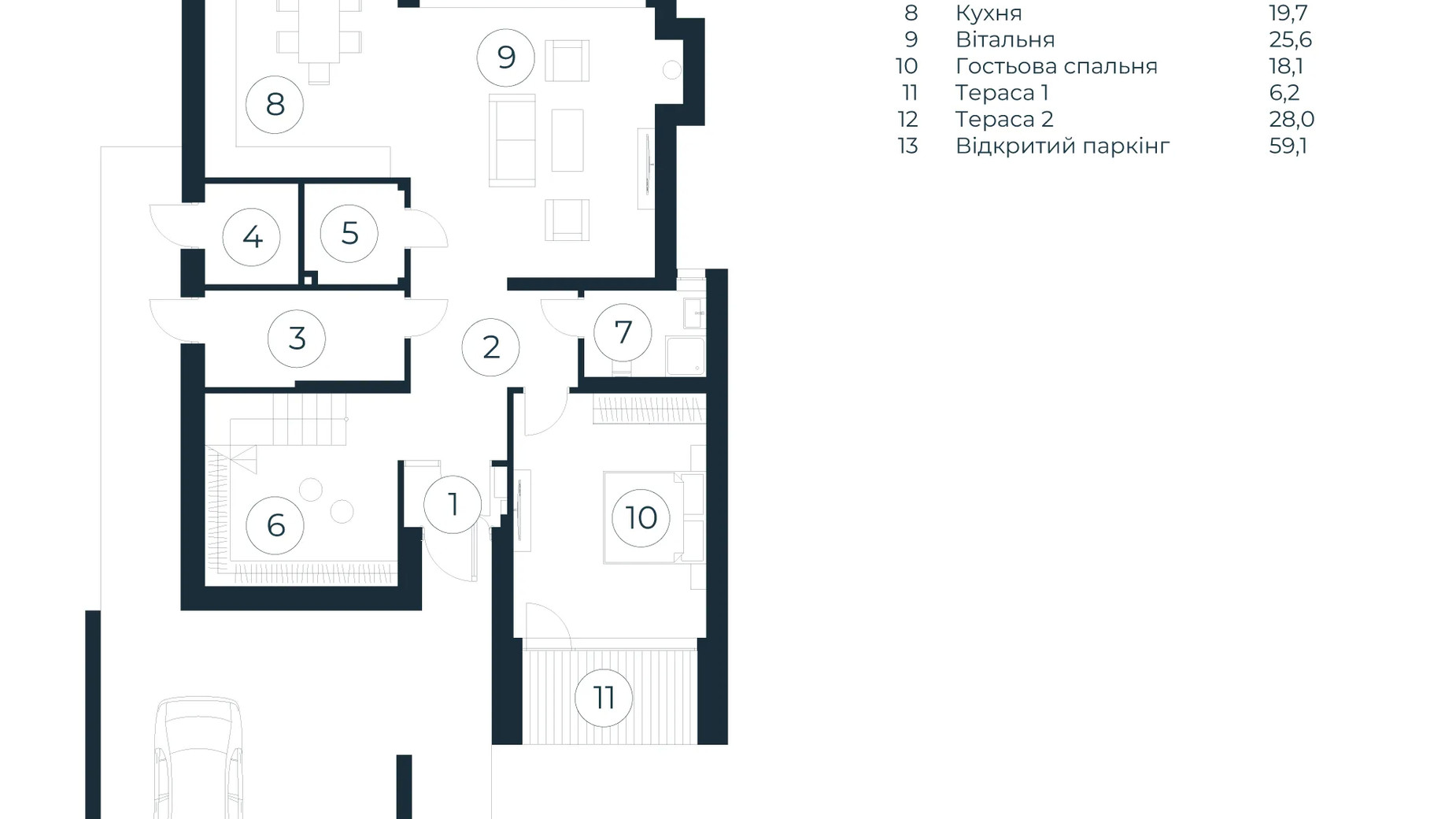 Планування котеджу в КМ Vlasne Misto 189.7 м², фото 797601