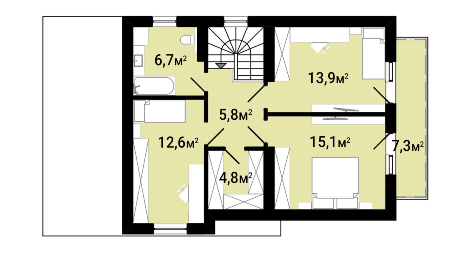 Планировка коттеджа в КГ Osokor 2 125 м², фото 797672