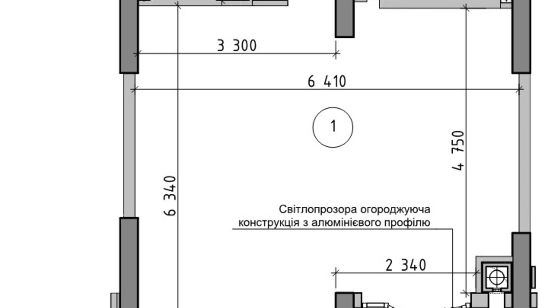 Планировка помещения в ЖК Оптимісто 37.67 м², фото 801796