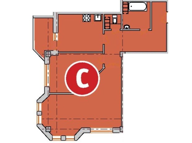 ЖК Новый город: планировка 2-комнатной квартиры 66.33 м²