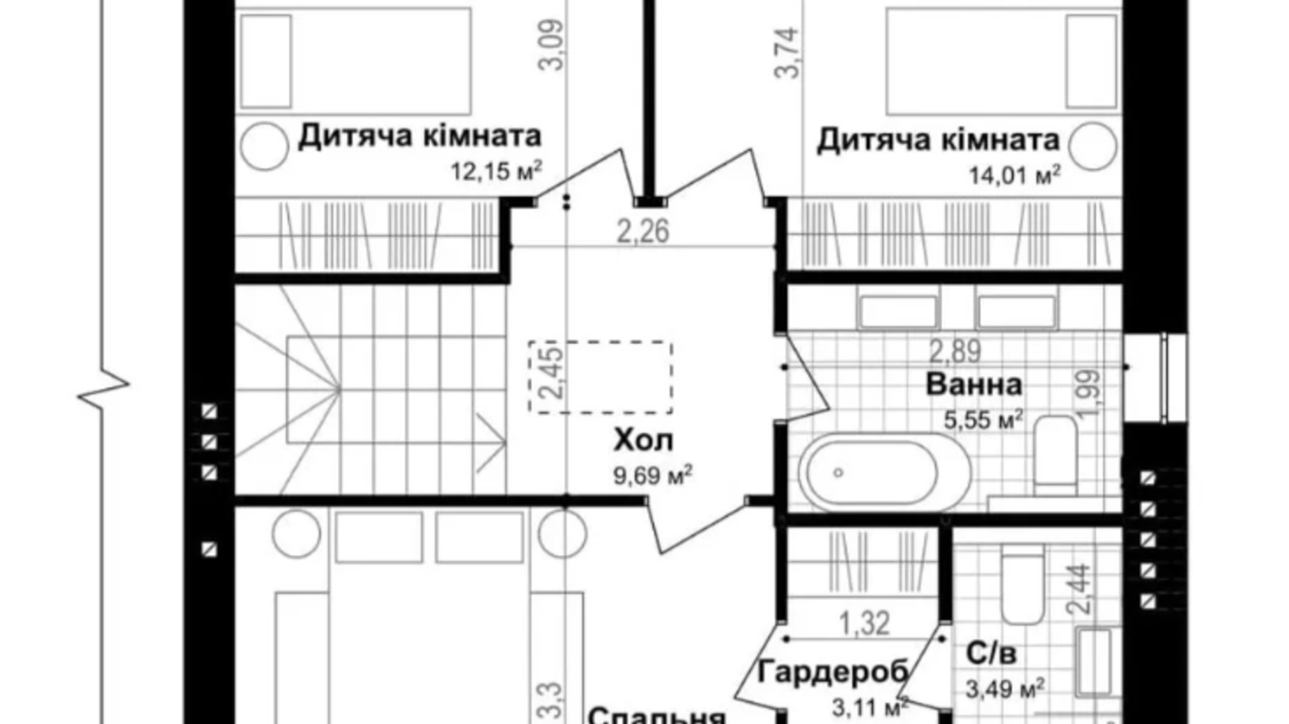 Планування таунхауса в Таунхаус Smart & Green 126.15 м², фото 805890