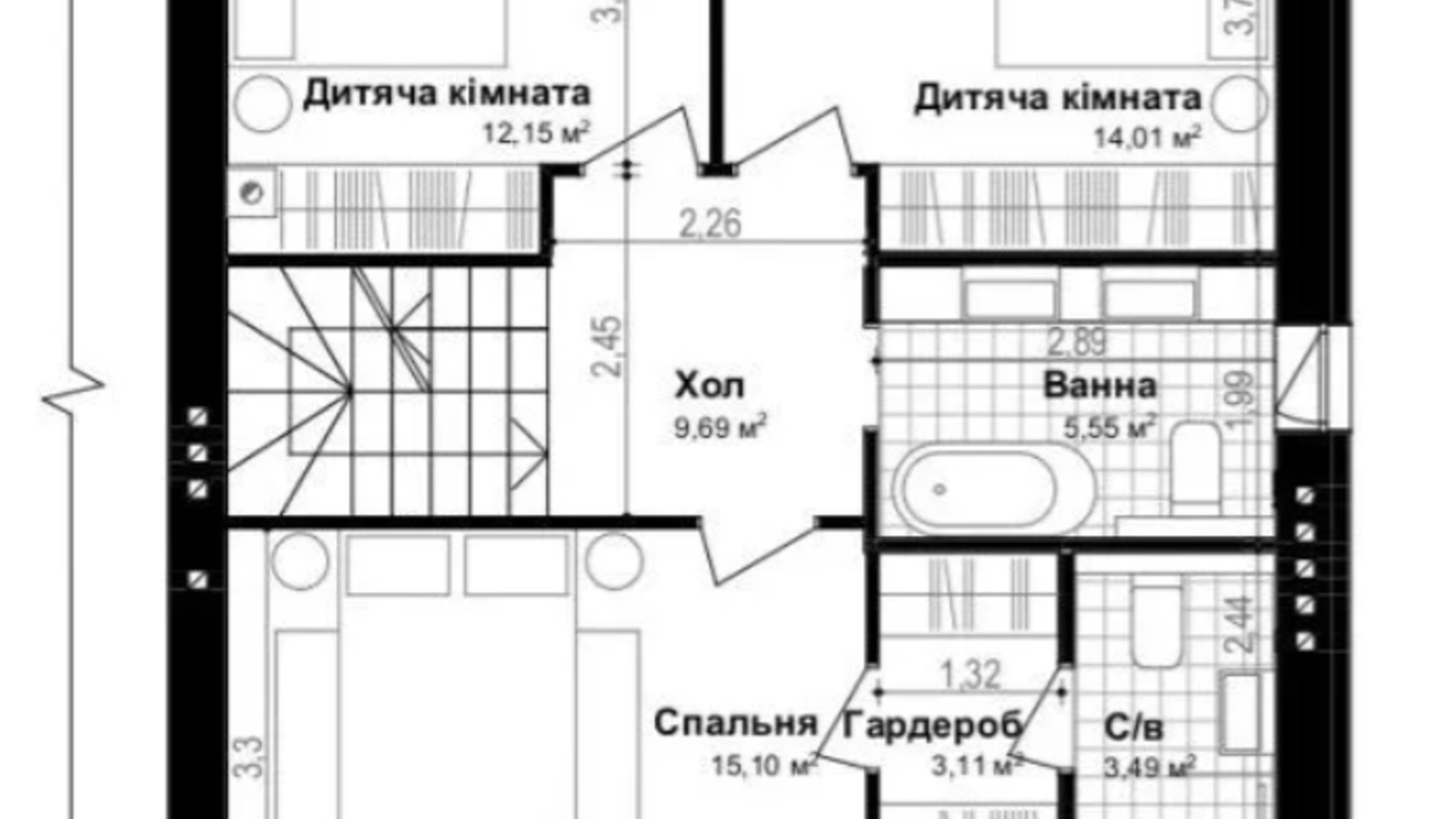 Планування таунхауса в Таунхаус Smart & Green 126.11 м², фото 805901