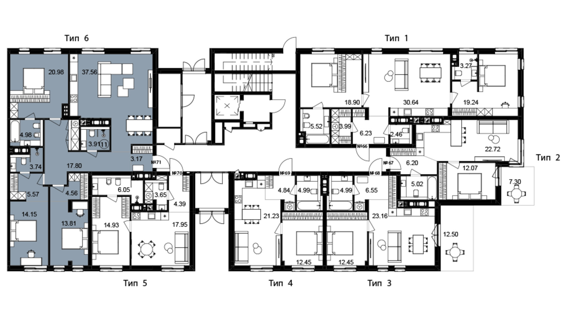 Планування 3-кімнатної квартири в ЖК Avalon Magnolia 130 м², фото 808043