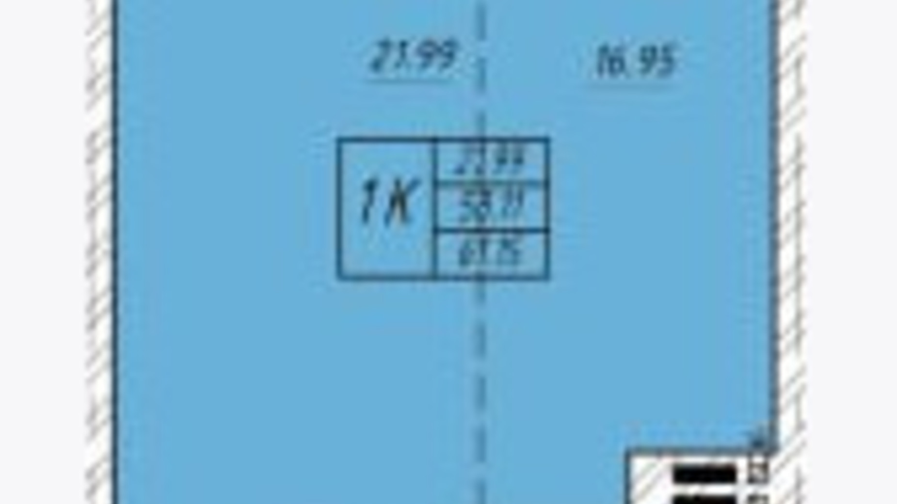 Планування 1-кімнатної квартири в ЖК Еко Дім 61.15 м², фото 811240