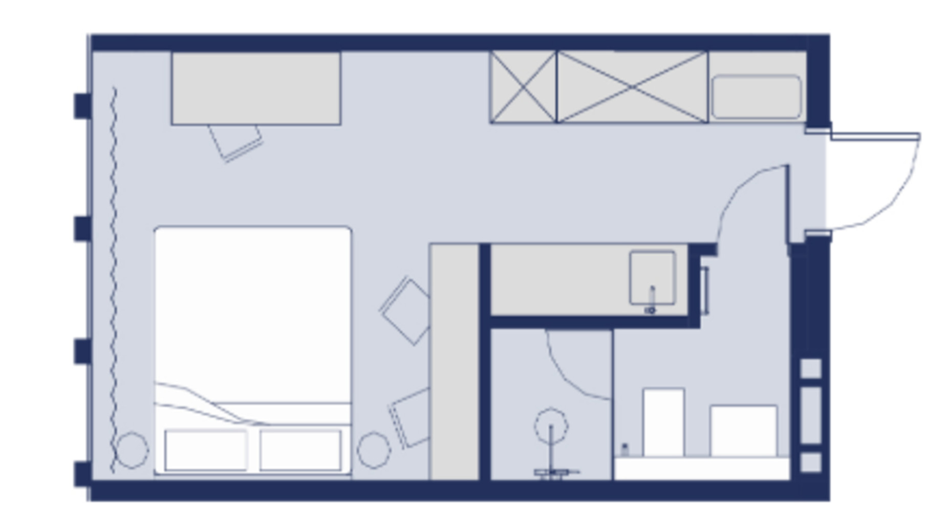 Планування апартаментів в Апарт-готель Wol 21.58 м², фото 811613