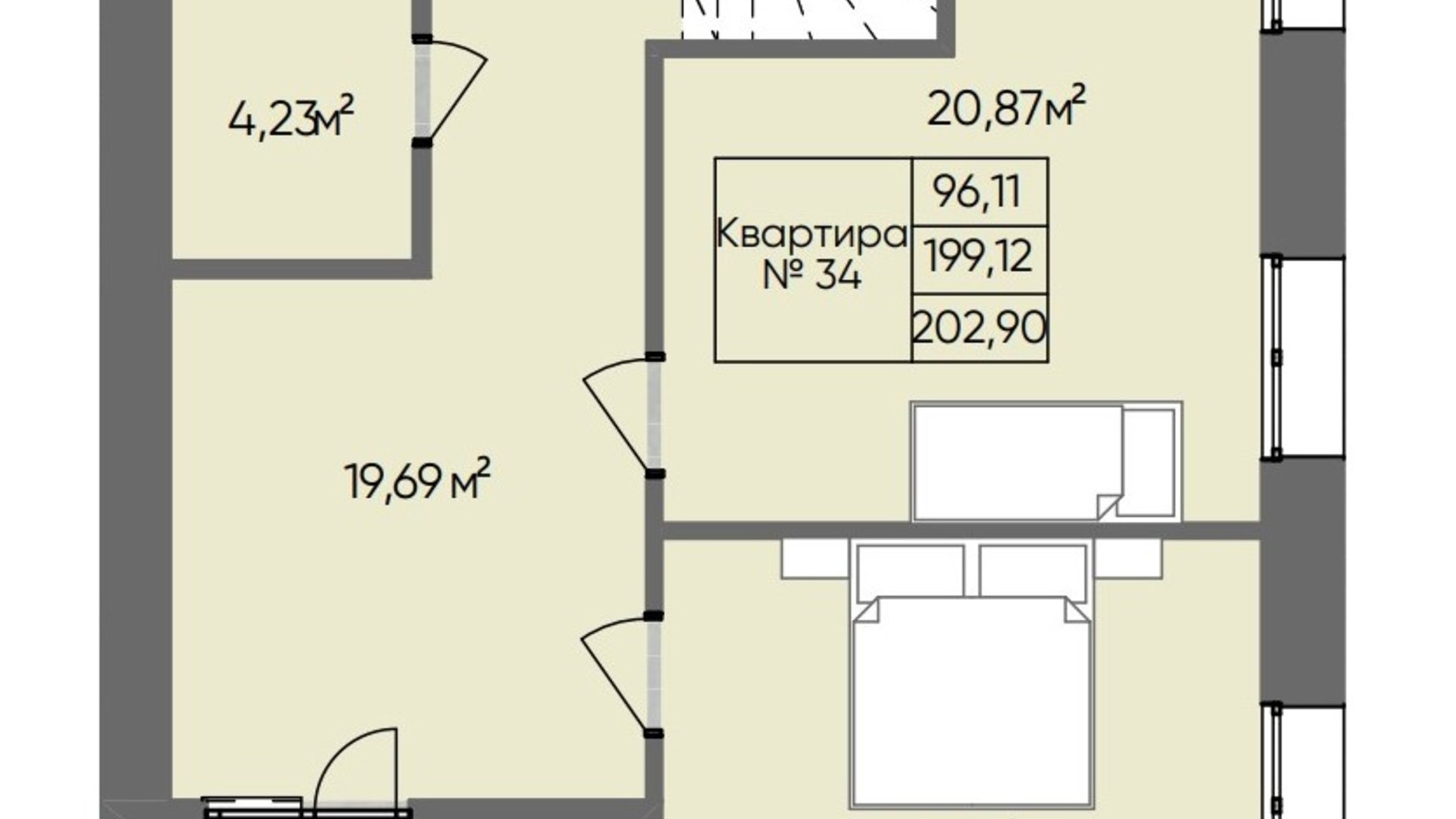 Планування багато­рівневої квартири в ЖК Браво 202.9 м², фото 812171