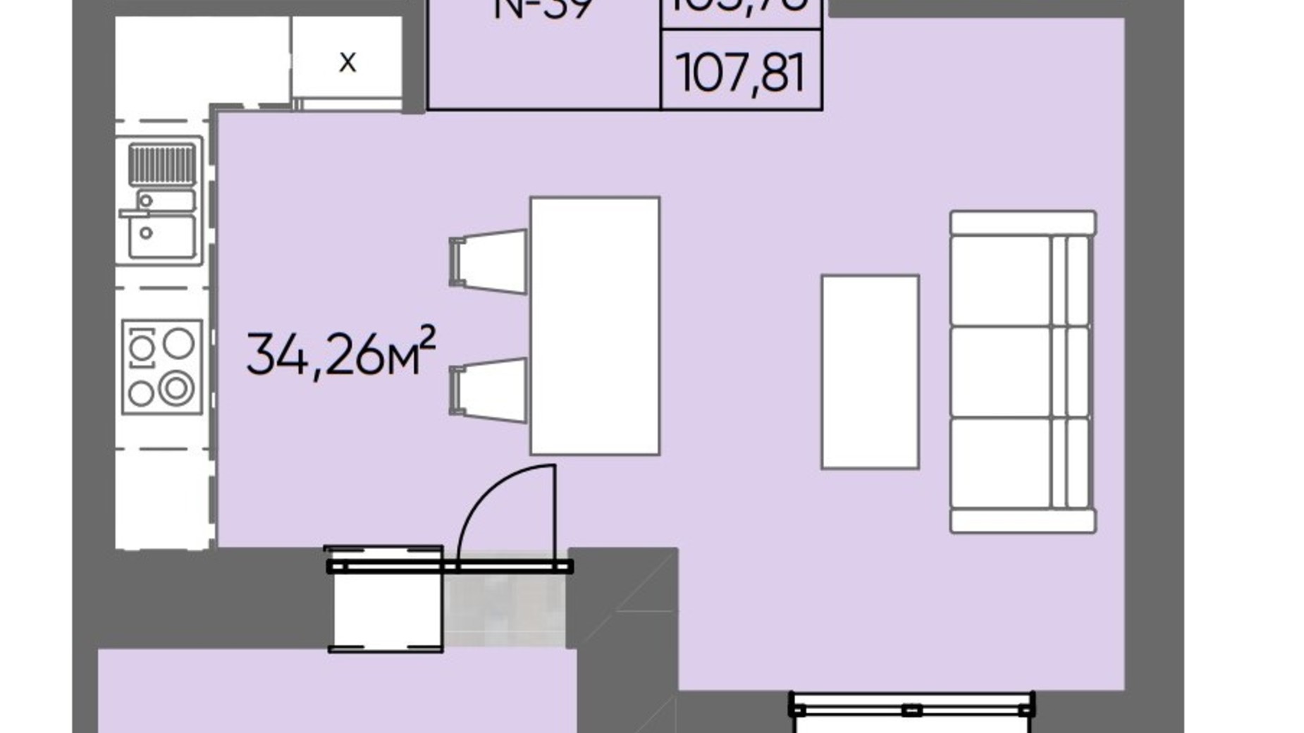 Планування багато­рівневої квартири в ЖК Браво 107.81 м², фото 812230