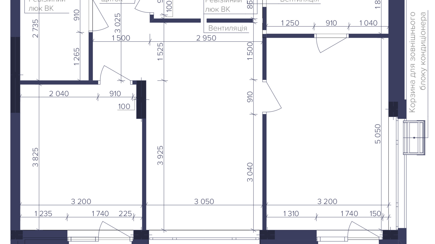 Планування 2-кімнатної квартири в ЖК Dnipro Island 66.22 м², фото 812774