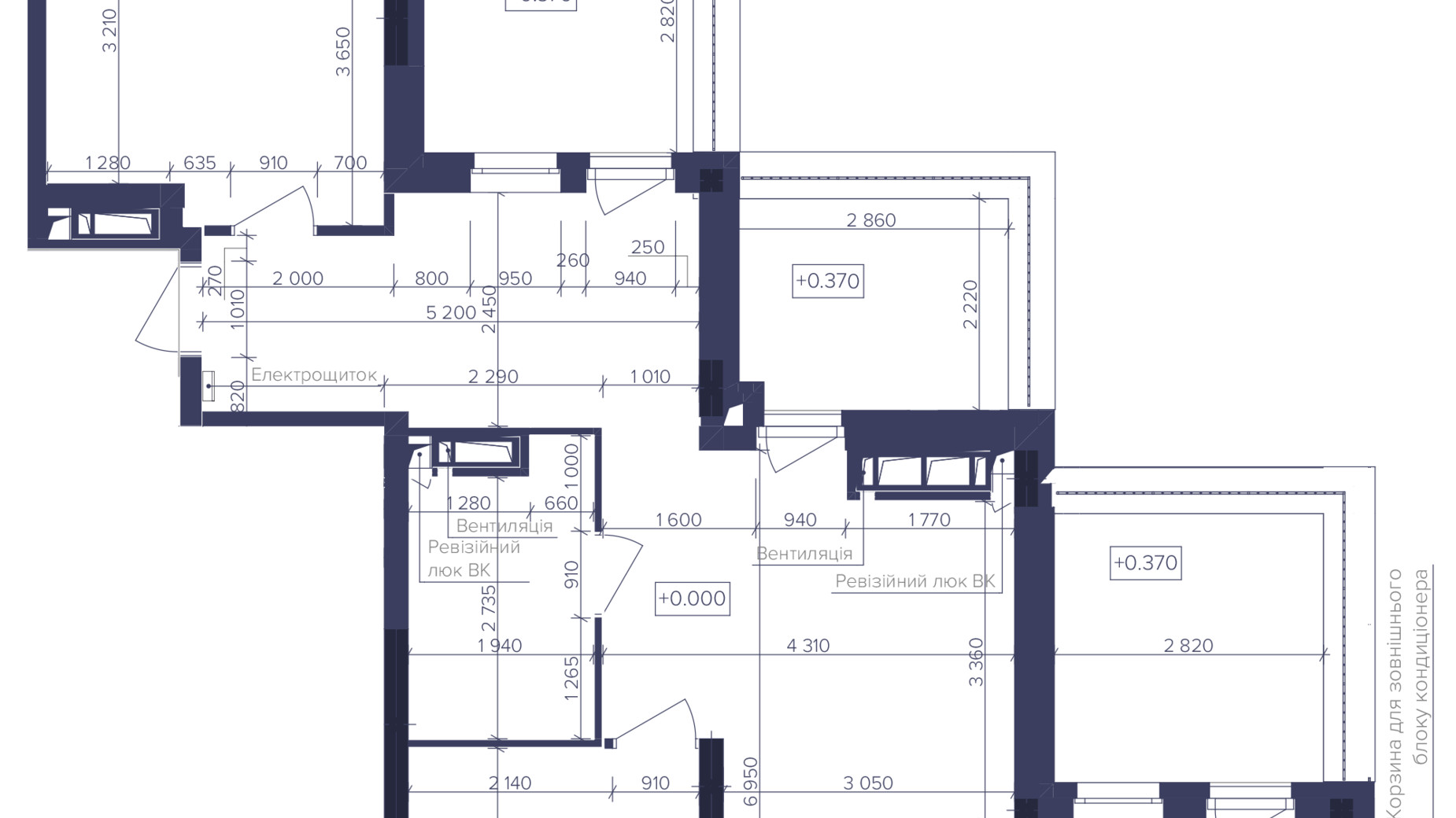 Планування 2-кімнатної квартири в ЖК Dnipro Island 87.09 м², фото 812785