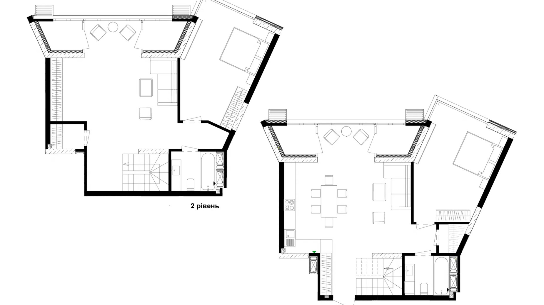 Планування багато­рівневої квартири в ЖК Русанівська Гавань 146.3 м², фото 815011