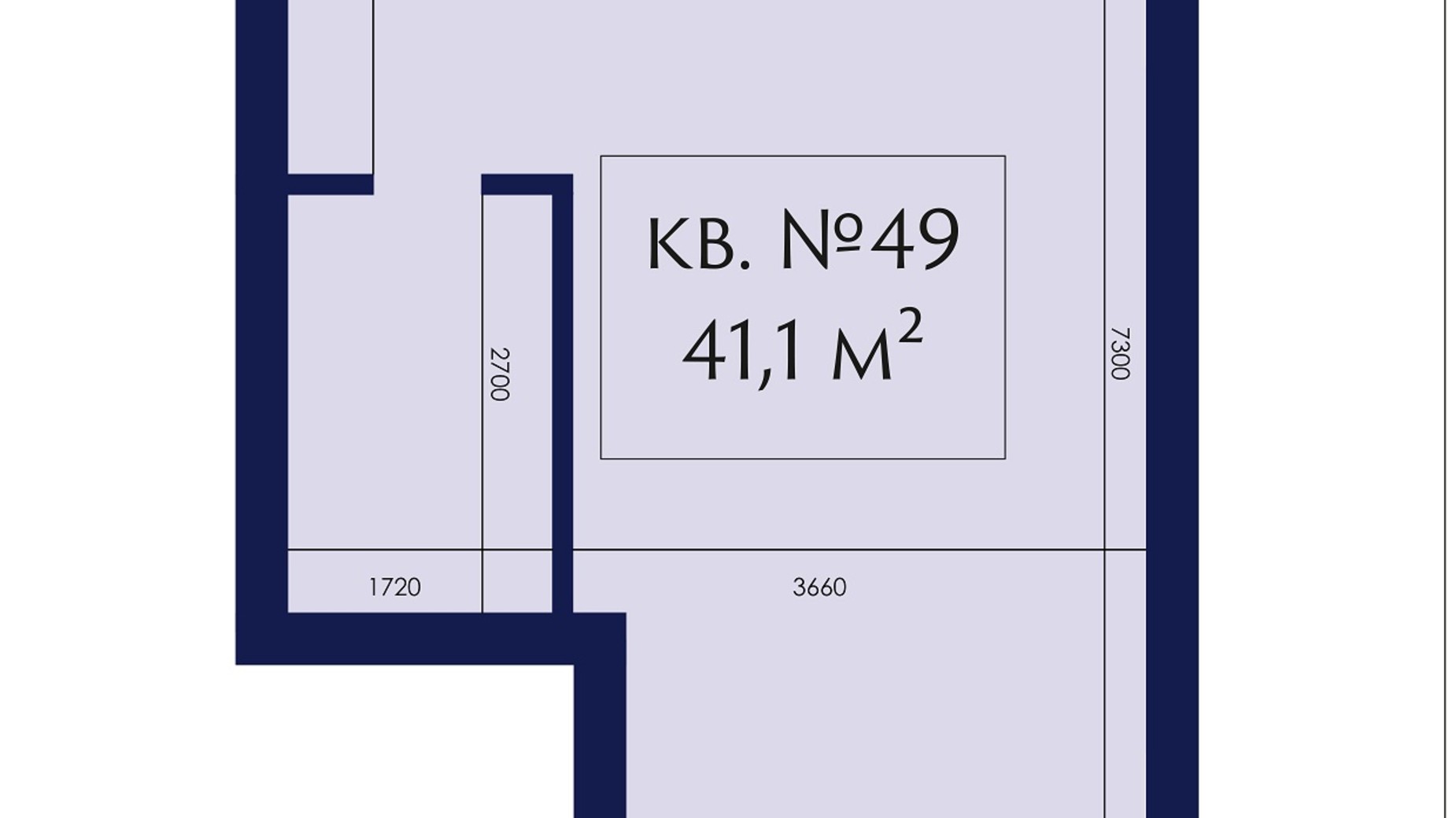 Планировка 1-комнатной квартиры в ЖК Маgнит, Дом на Фонтане 41.1 м², фото 81503