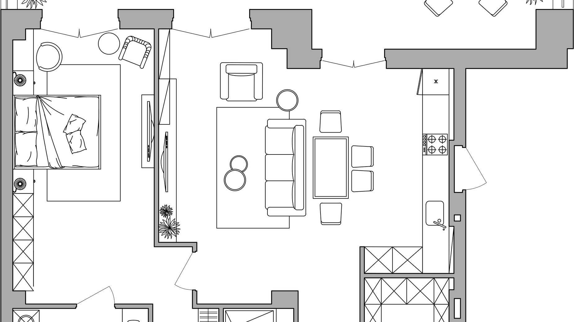 Планування 1-кімнатної квартири в КБ LOFT EGOIST 94.8 м², фото 820250