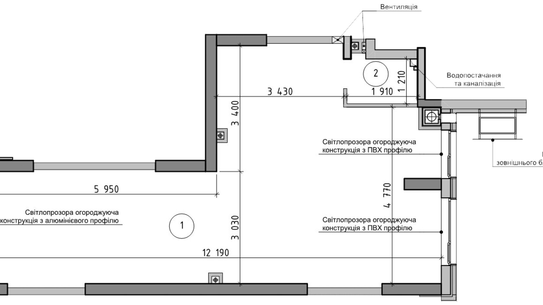 Планування приміщення в ЖК Оптимісто 57.26 м², фото 821689