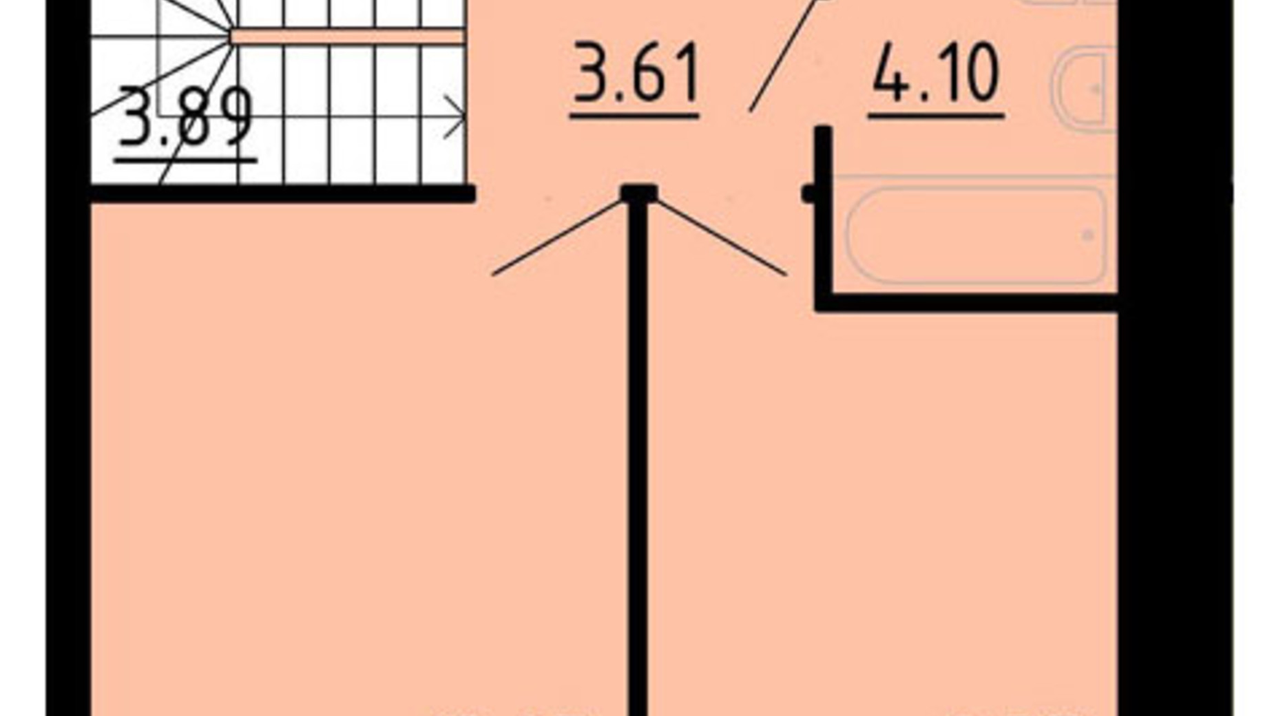 Планування 2-кімнатної квартири в Квартал Енергія 76.1 м², фото 824150