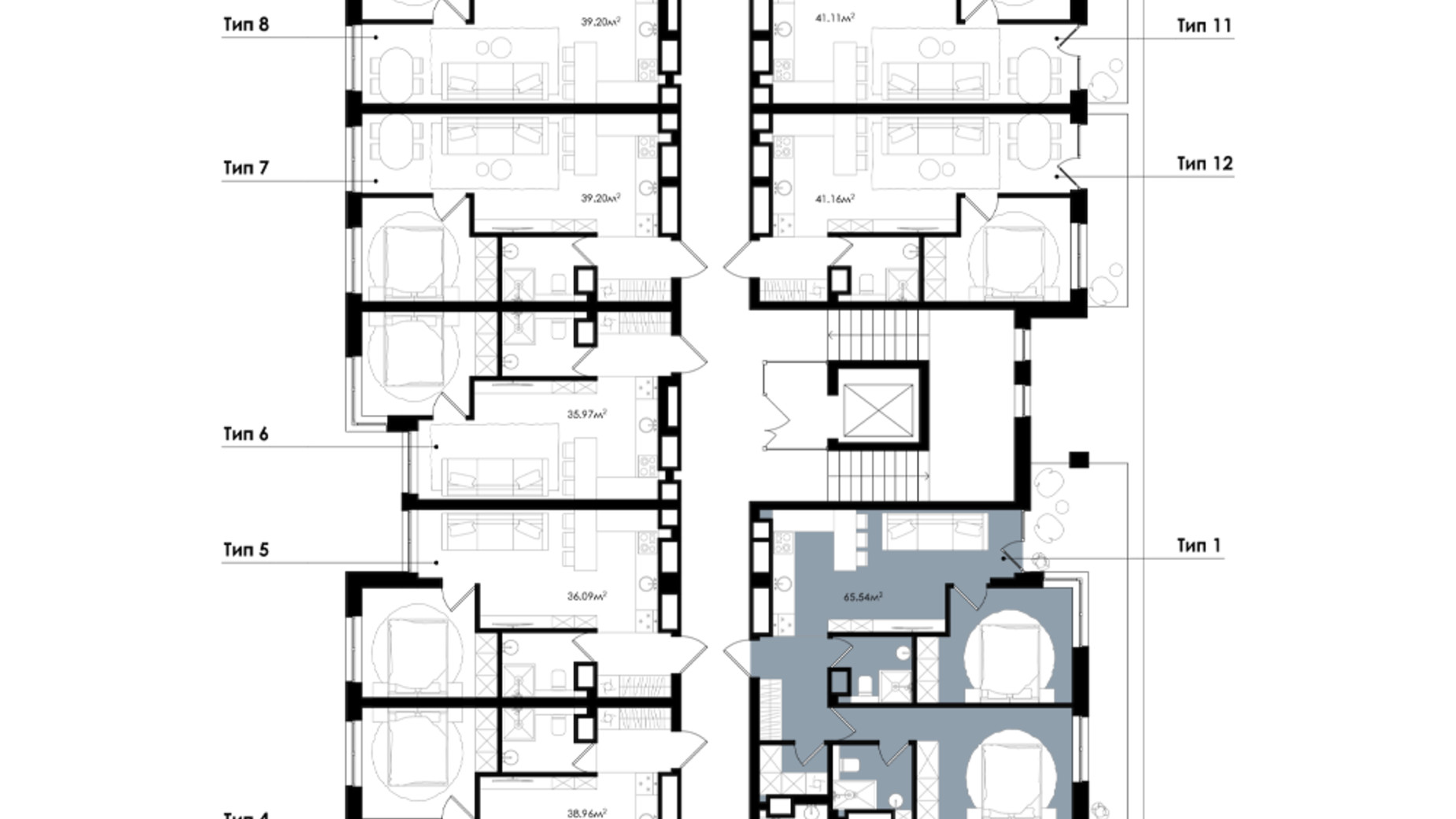 Планування 2-кімнатної квартири в ЖК Avalon Terra 66 м², фото 824518