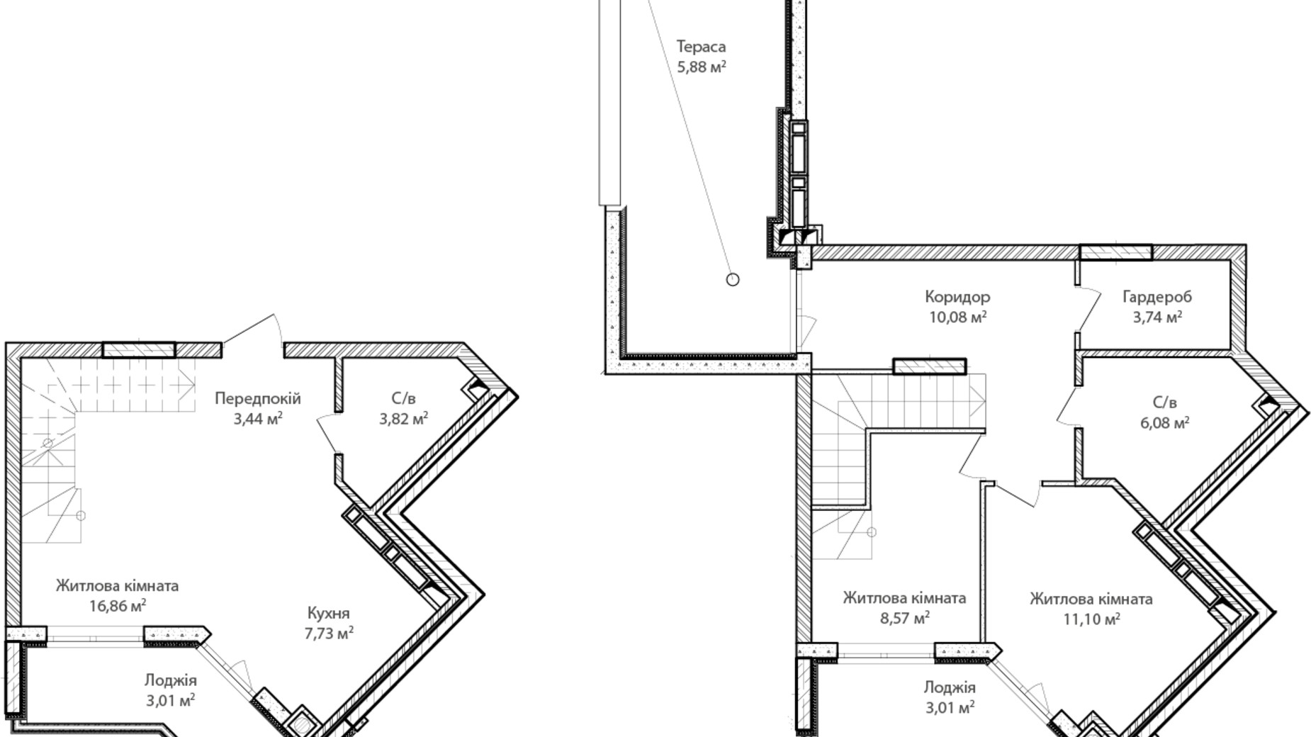 Планування 3-кімнатної квартири в ЖК Синергія Сіті 86 м², фото 826799