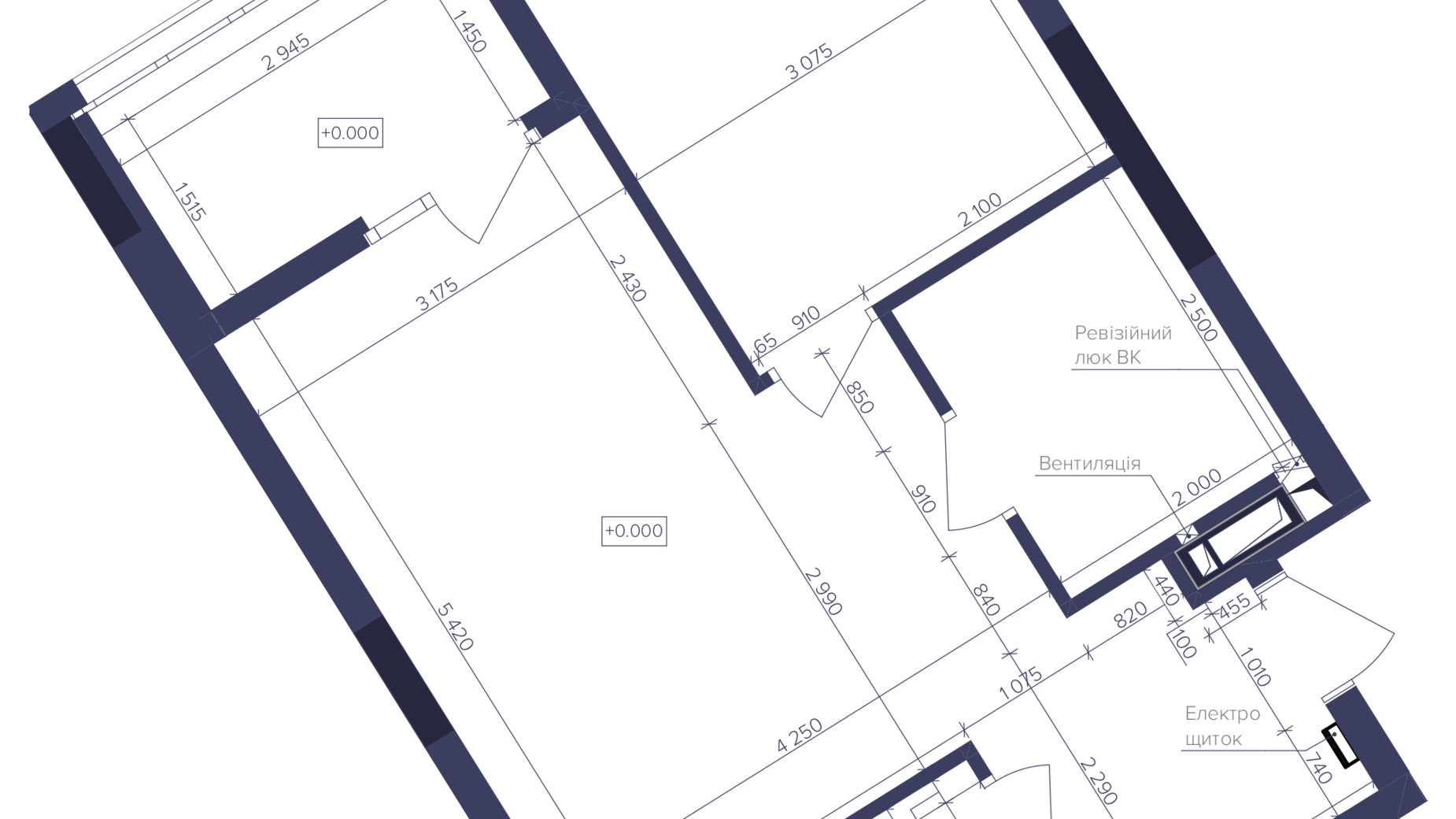 Планировка 1-комнатной квартиры в ЖК Dnipro Island 51.96 м², фото 826990