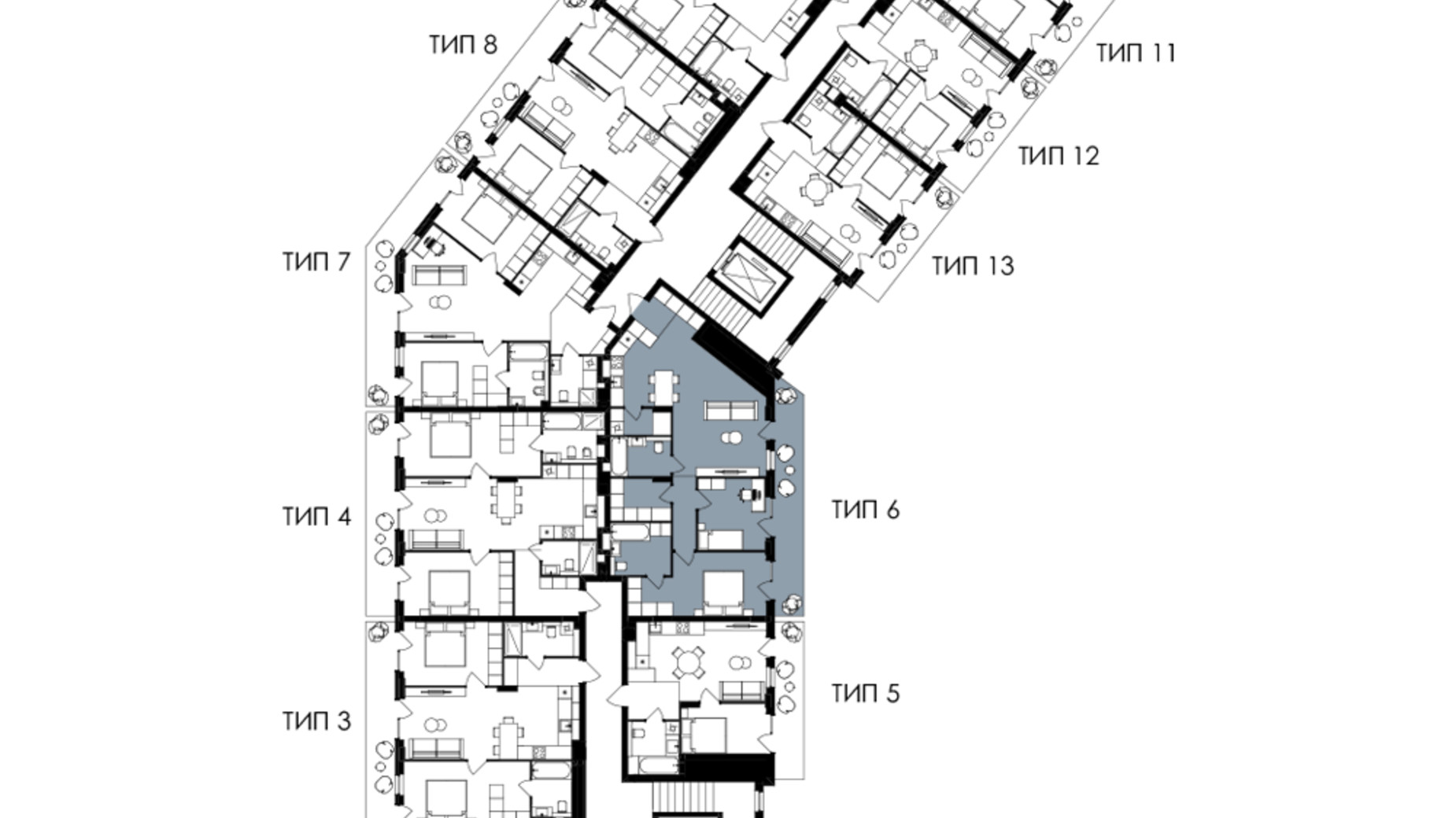 Планировка 2-комнатной квартиры в ЖК Avalon Holiday 87 м², фото 835265