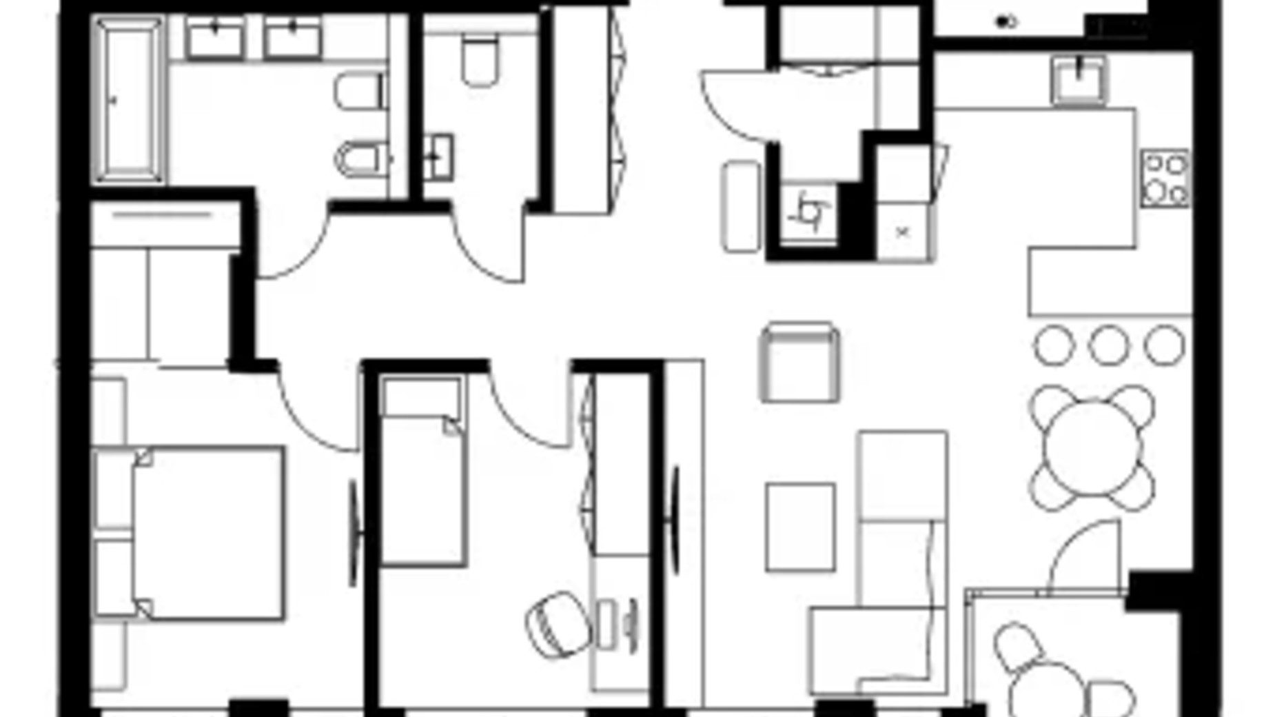 Планування 2-кімнатної квартири в ЖК Central Park 75.98 м², фото 855429