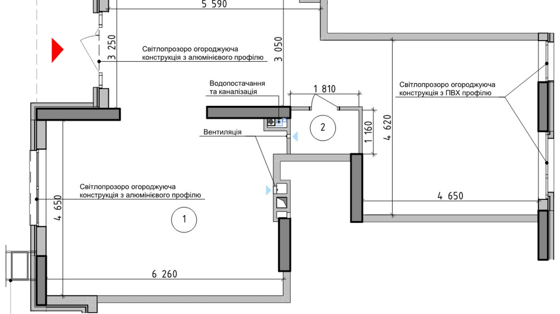 Планування приміщення в ЖК Оптимісто 72.8 м², фото 856936