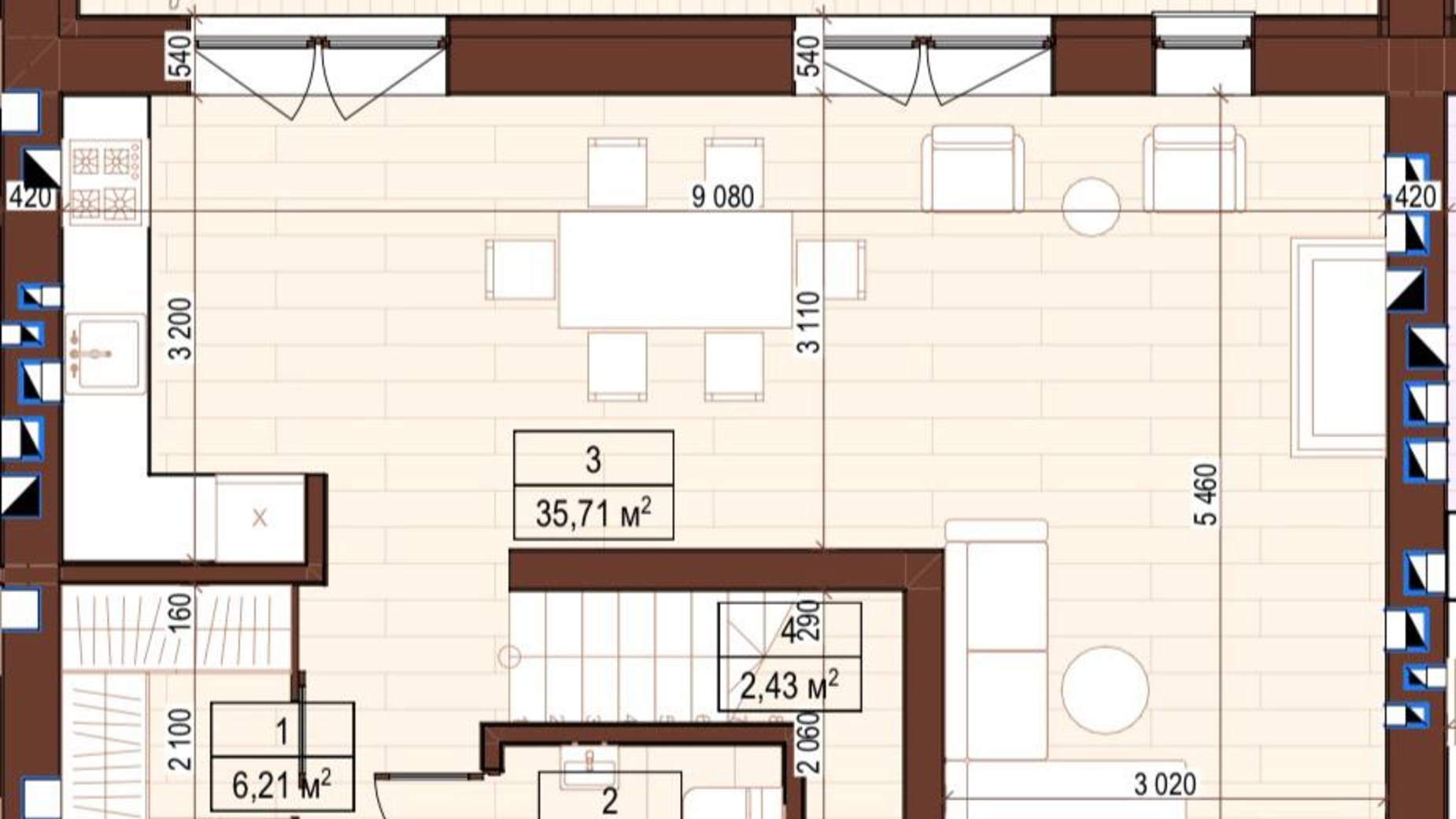 Планування таунхауса в КМ Jaguar 127 м², фото 857703