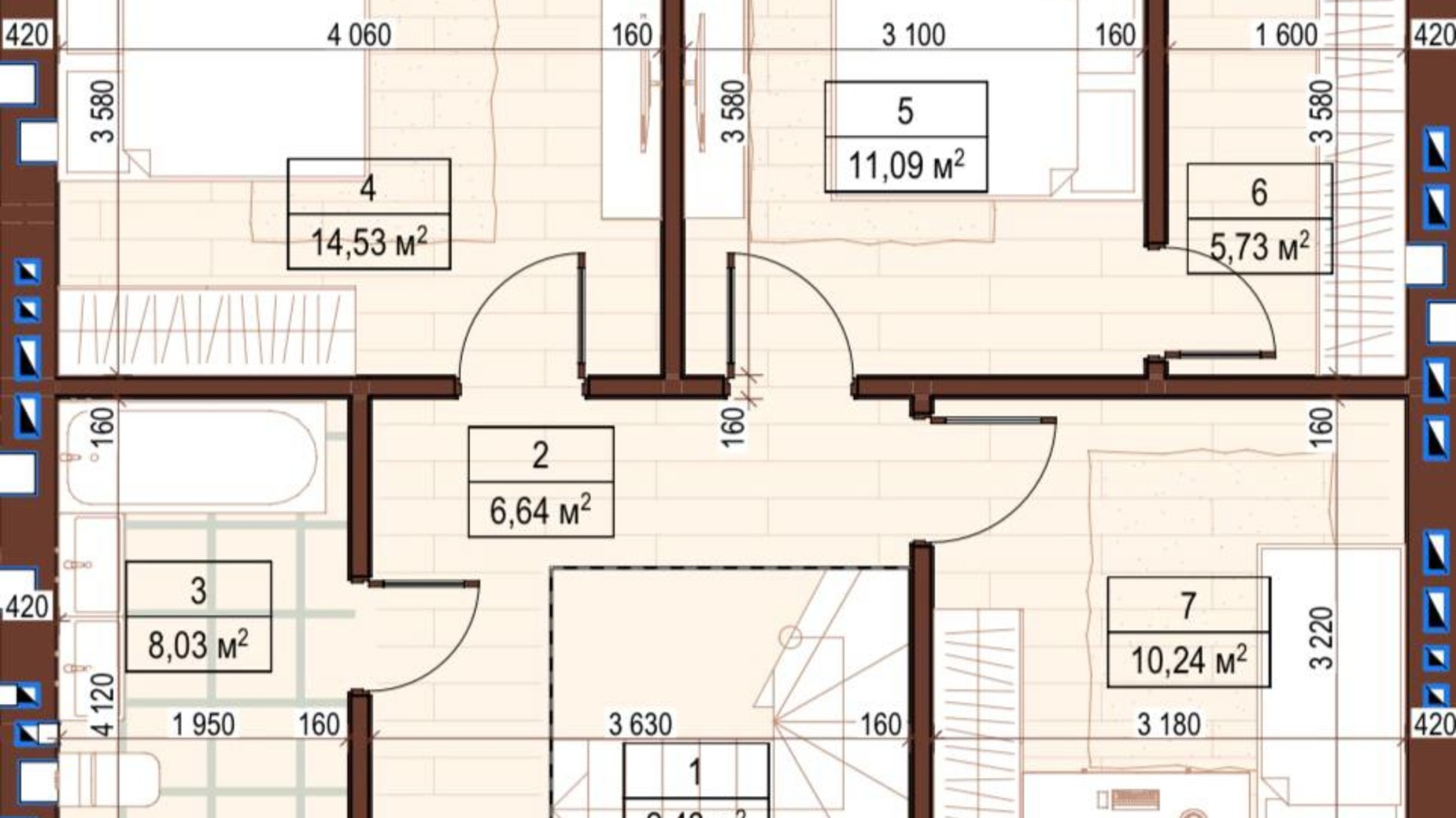 Планування таунхауса в КМ Jaguar 127 м², фото 857704