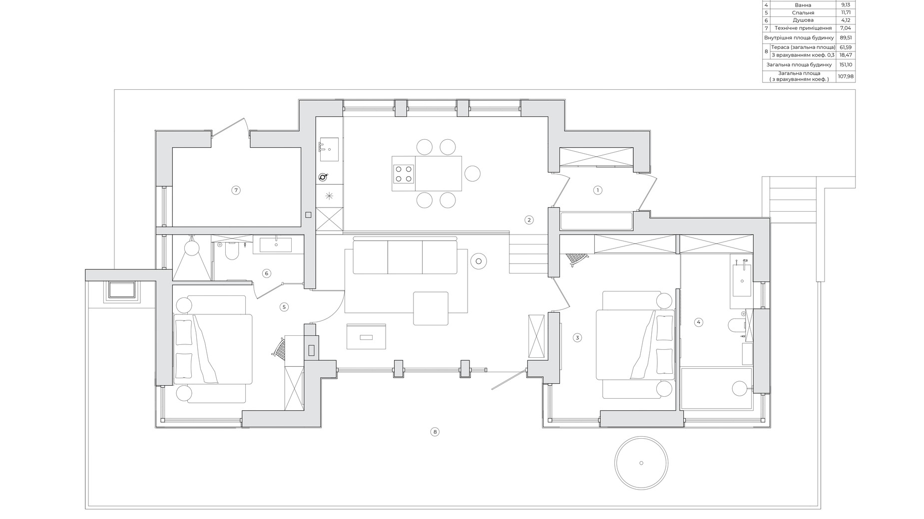 Планування котеджу в КМ Veres Hill 107.98 м², фото 858749