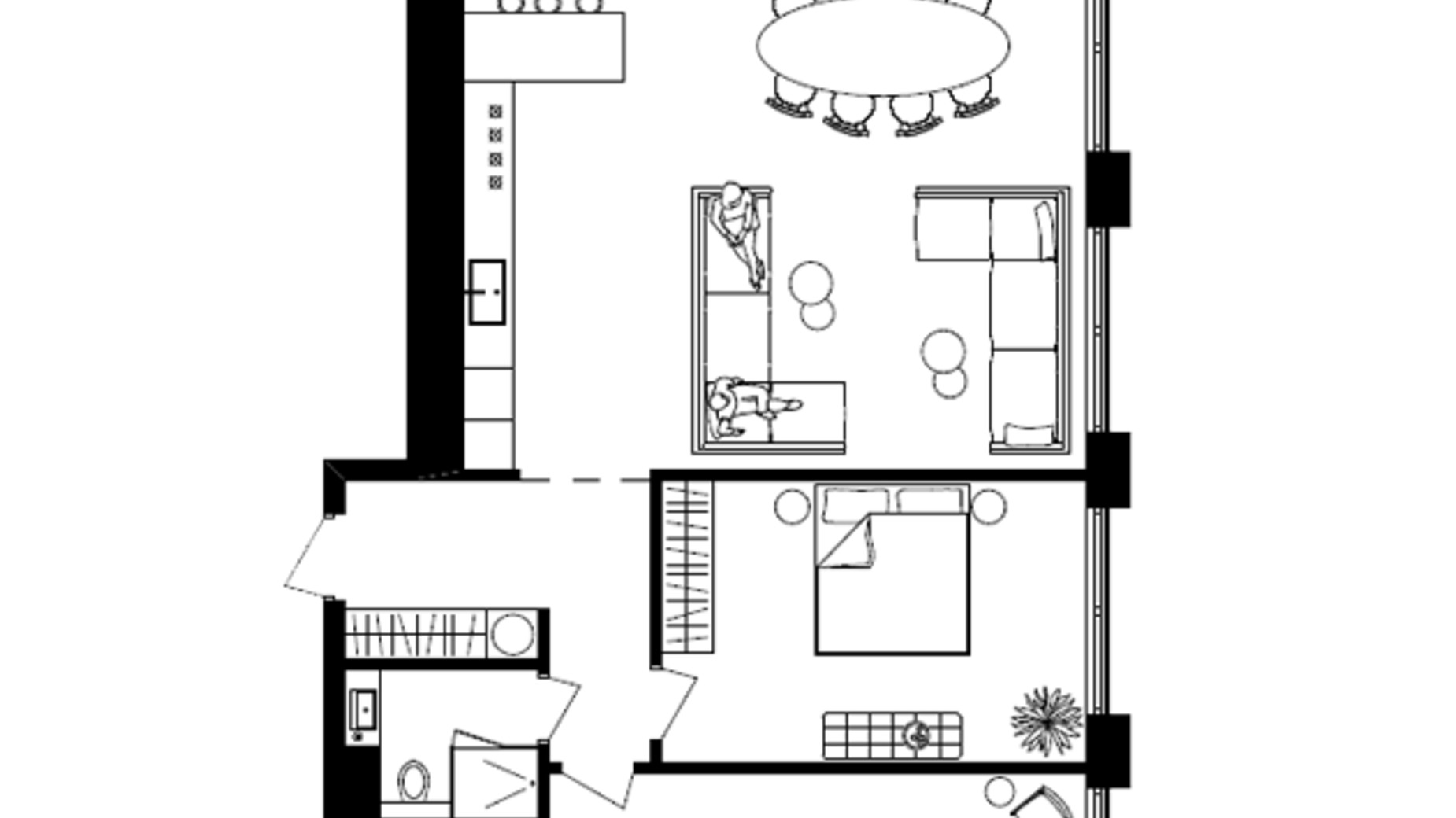 Планування 2-кімнатної квартири в Клубний будинок Avalon 37 104.19 м², фото 92492
