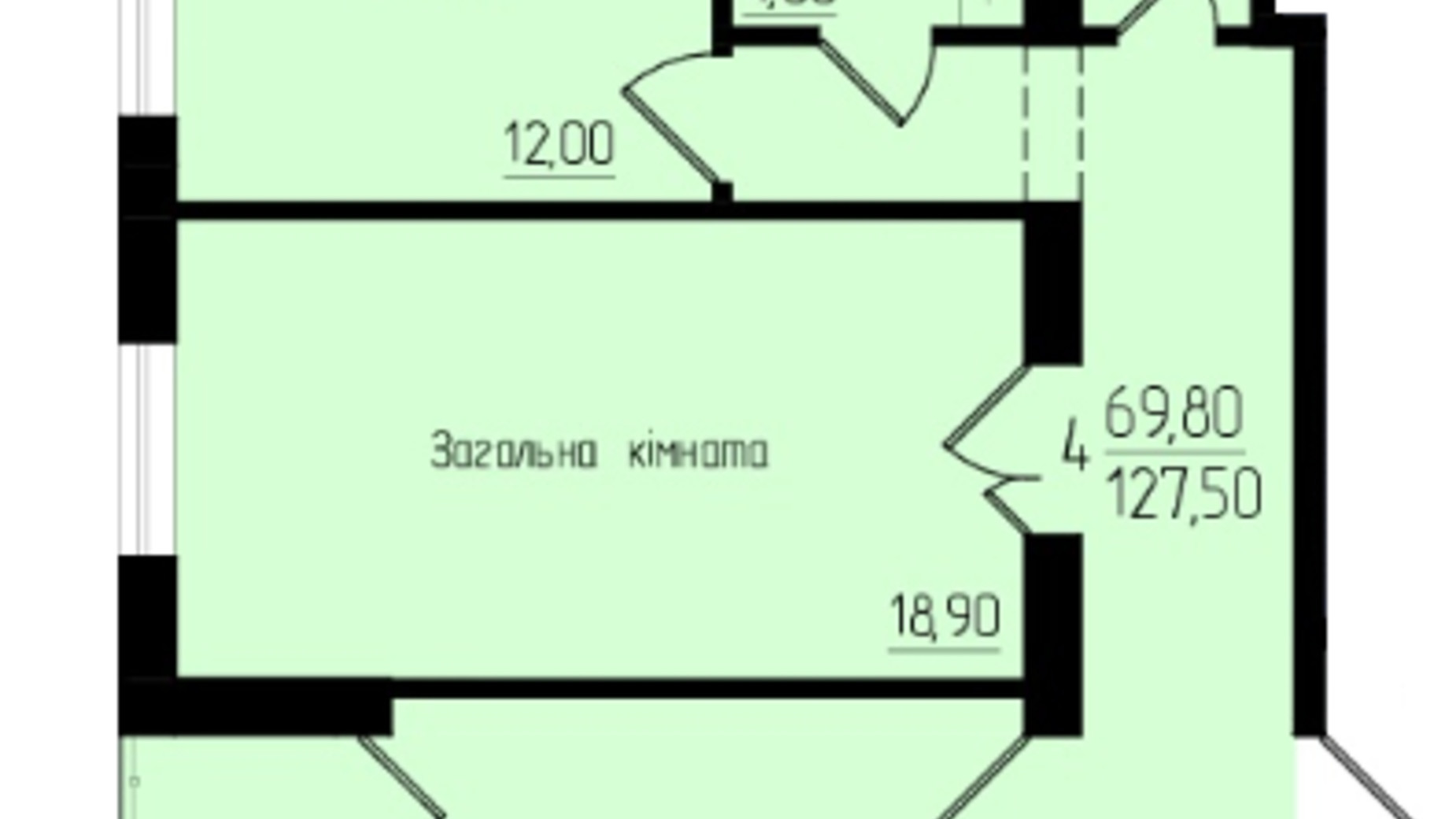 Планировка много­уровневой квартиры в ЖК Солнечный 127.5 м², фото 97121