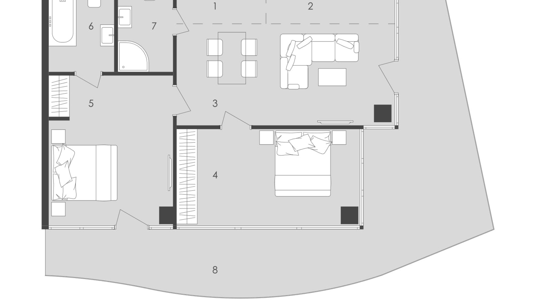 Планировка апартаментов в Комплекс Апартаментов Aura Apart 80.23 м², фото 98041