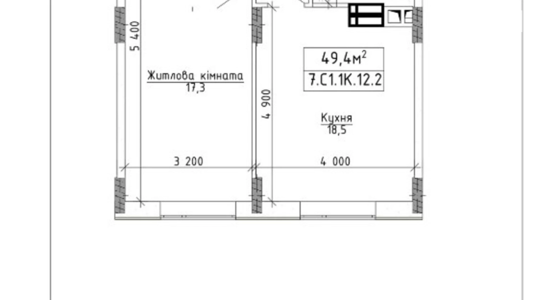 Продается 1-комнатная квартира 50 кв. м в Буче, ул. Бориса Гмыри, 15