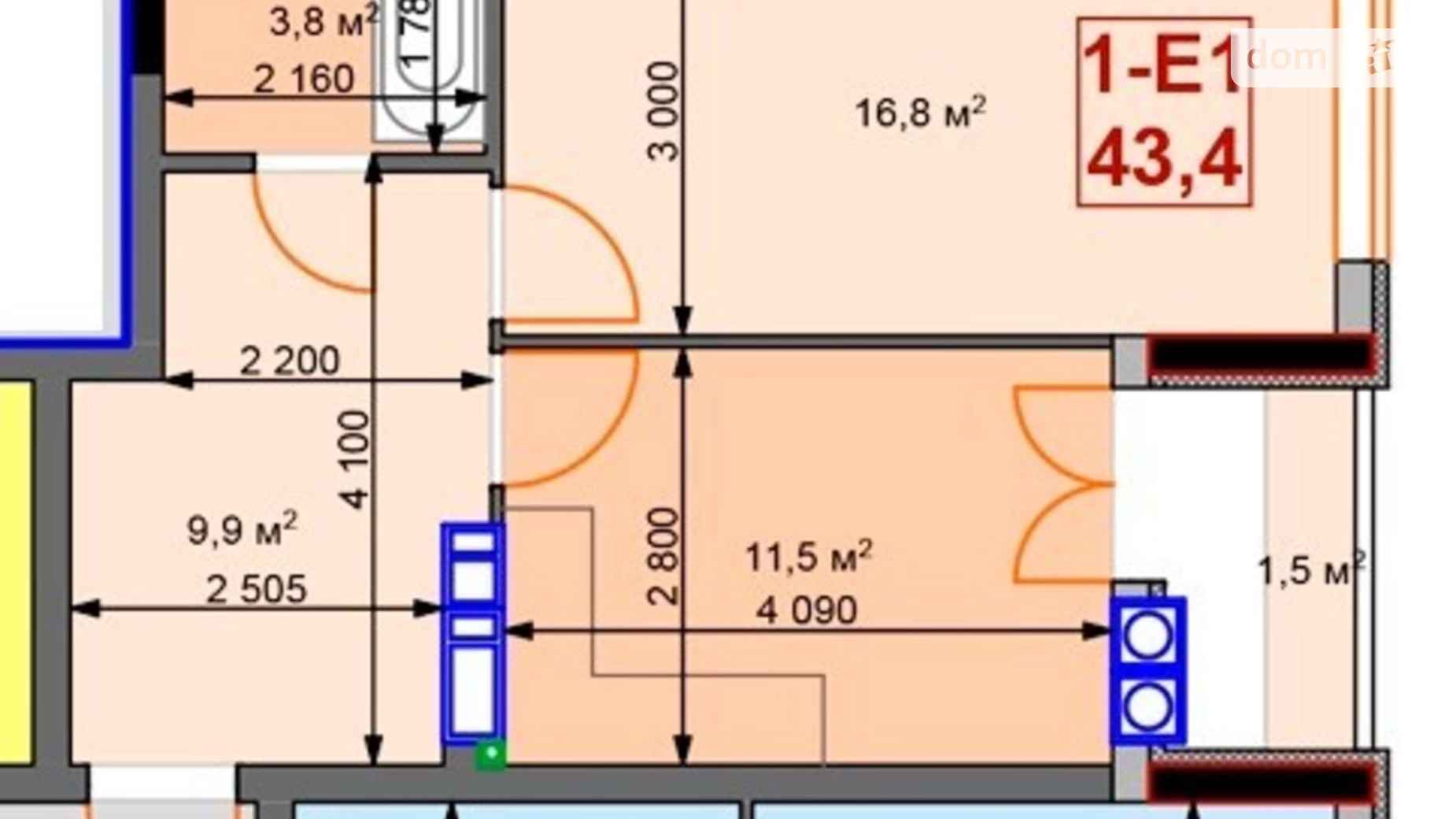 Продается 1-комнатная квартира 43.4 кв. м в Ирпене, ул. Карла Маркса, 1Т/2