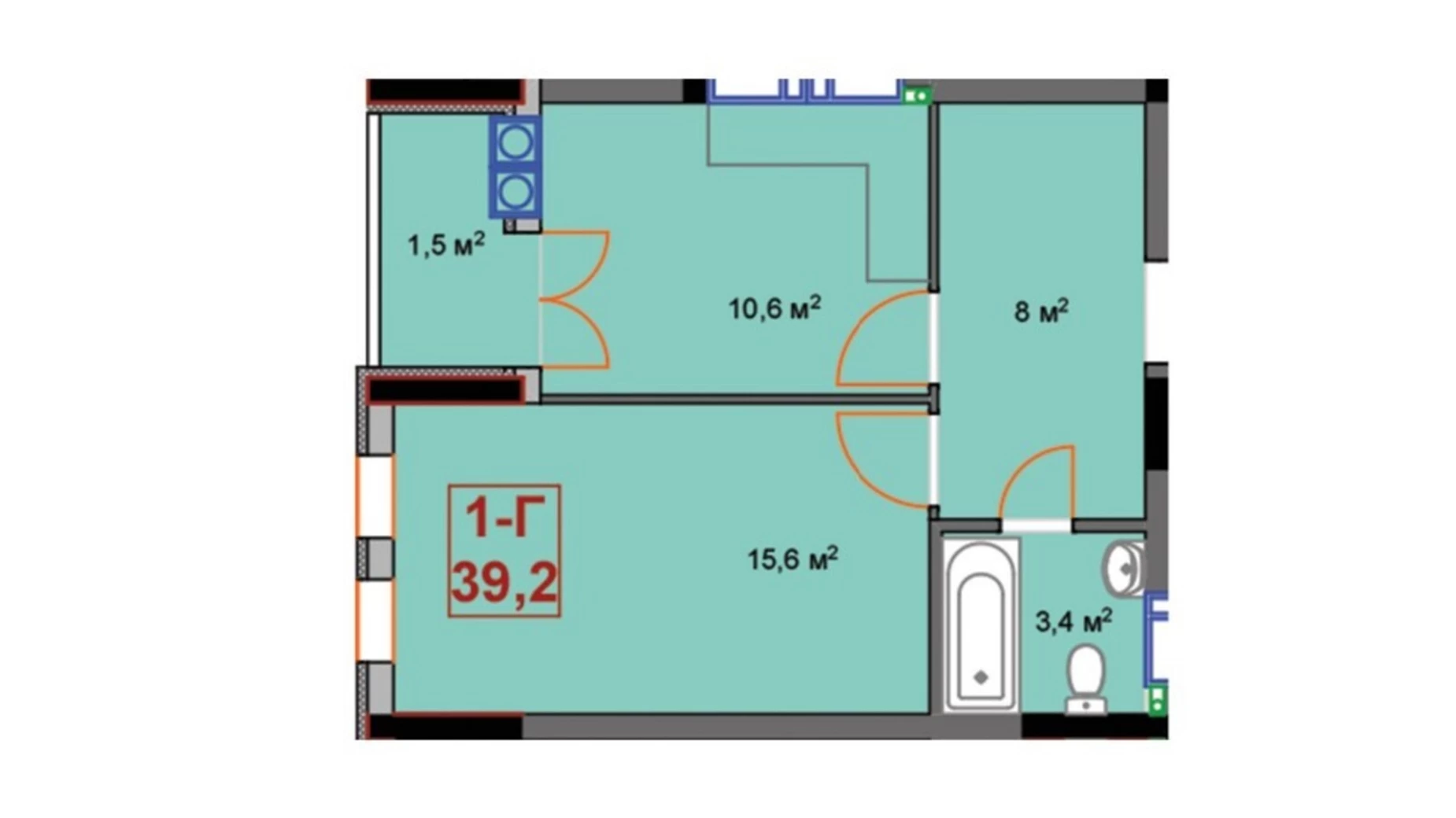 Продается 1-комнатная квартира 39 кв. м в Ирпене, ул. Университетская, 1