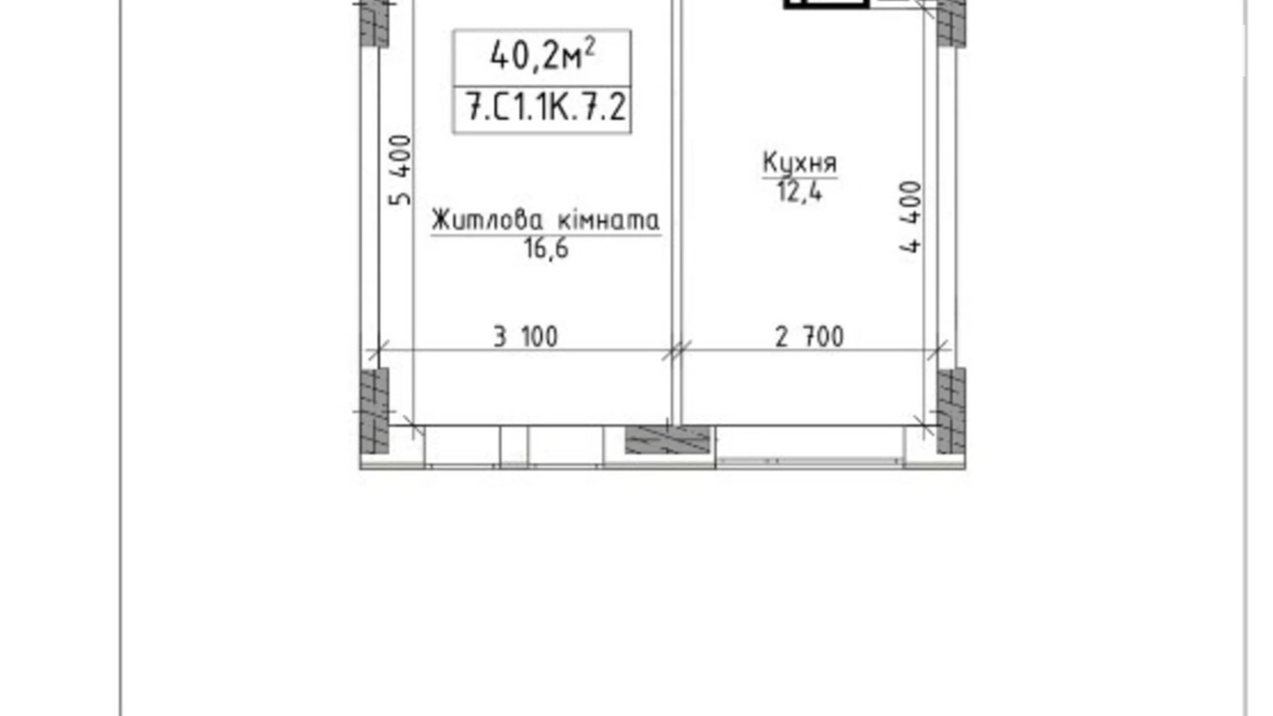 Продается 1-комнатная квартира 40 кв. м в Буче, ул. Бориса Гмыри, 15