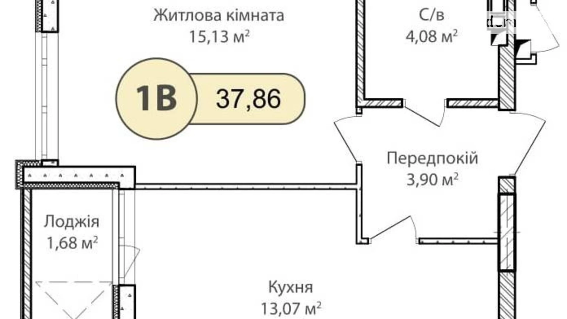 Продается 1-комнатная квартира 38 кв. м в Ирпене, ул. Озерная, 12