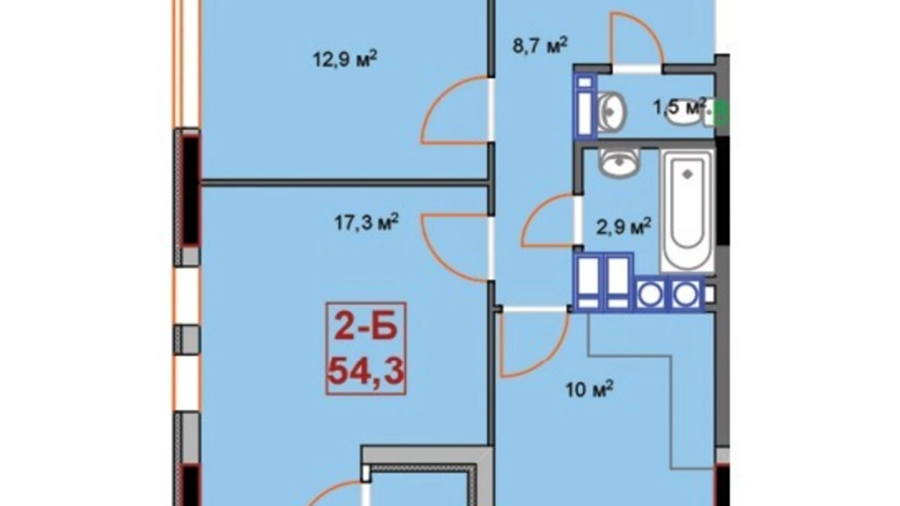 Продається 2-кімнатна квартира 57.2 кв. м у Ірпені, вул. Університетська(Карла Маркса), 1Т/2 - фото 2