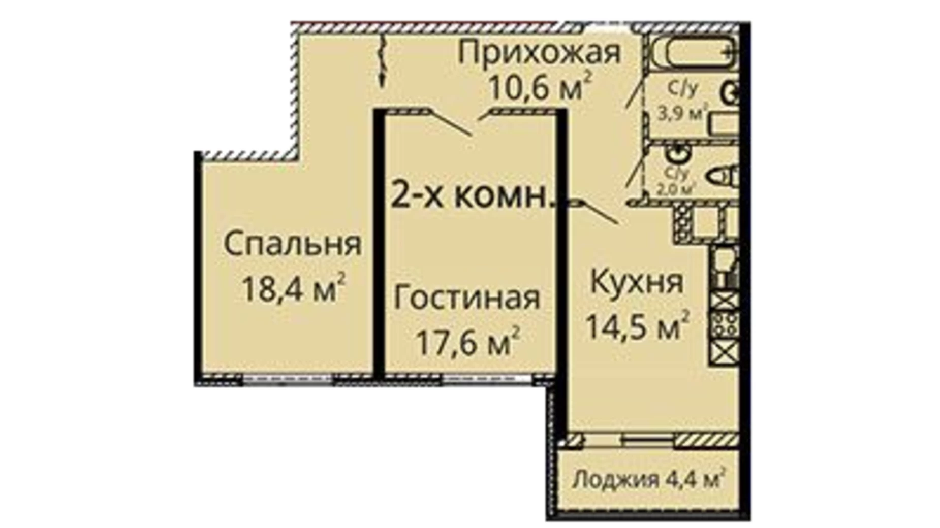 Продається 2-кімнатна квартира 72 кв. м у Одесі, вул. Середньофонтанська, 35