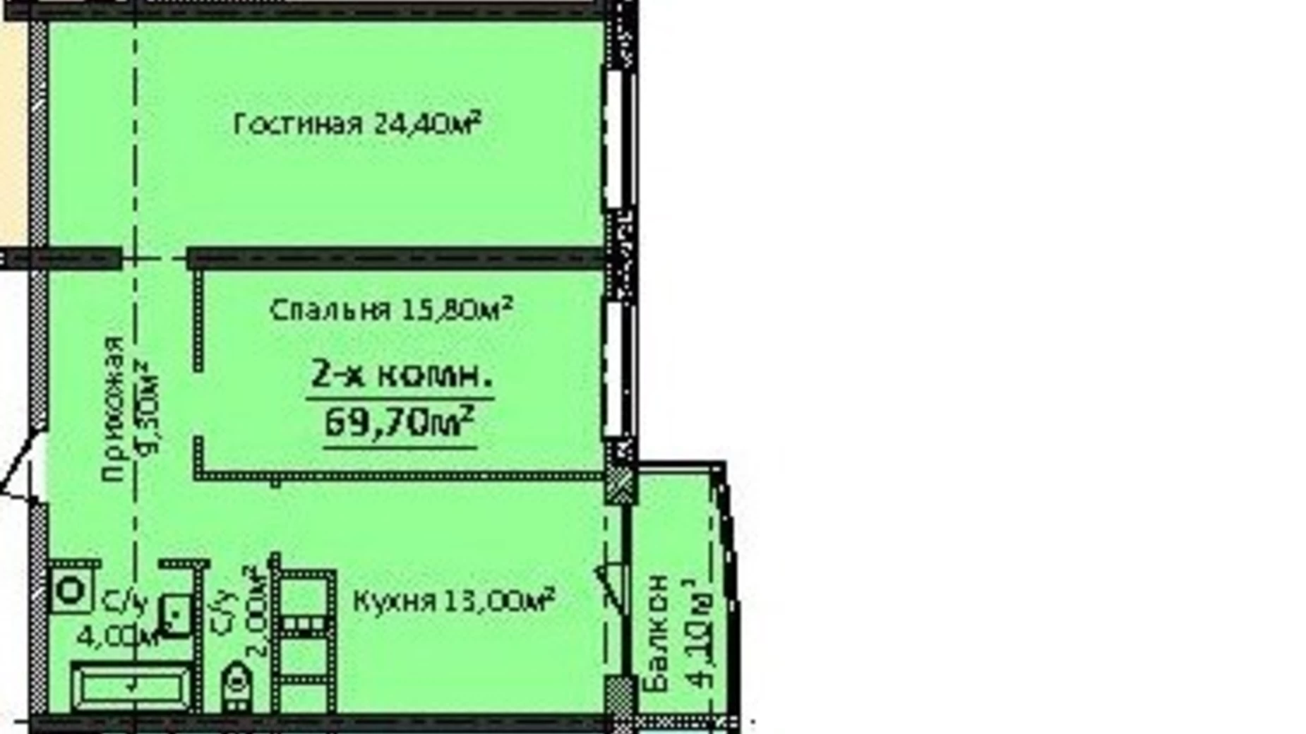 Продається 2-кімнатна квартира 70 кв. м у Одесі, просп. Гагаріна, 19