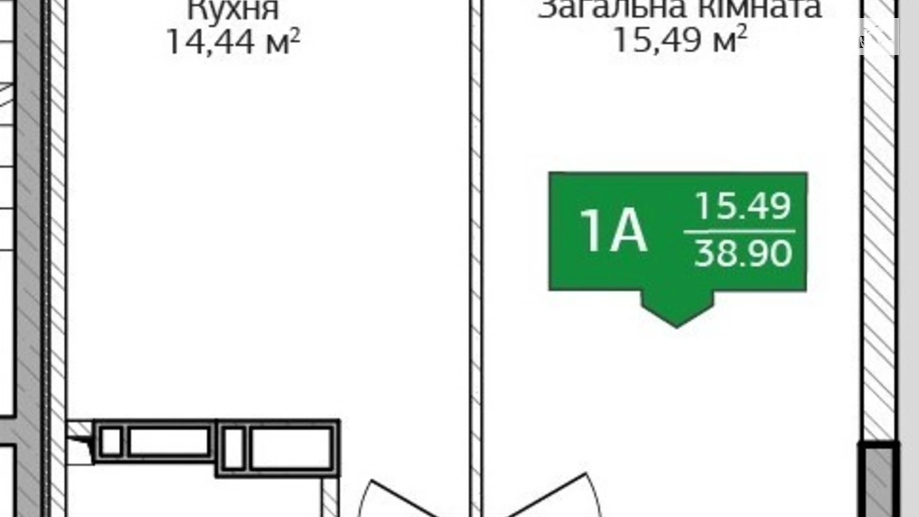 Продається 1-кімнатна квартира 39 кв. м у Ірпені, вул. Університетська, 3