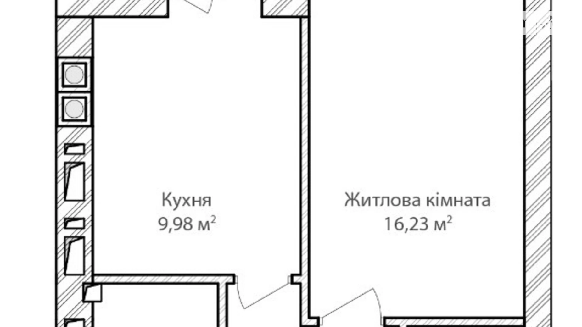 Продается 1-комнатная квартира 38.4 кв. м в Ирпене, ул. Достоевского, 11