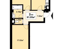 Продается 2-комнатная квартира 61.05 кв. м в Черновцах