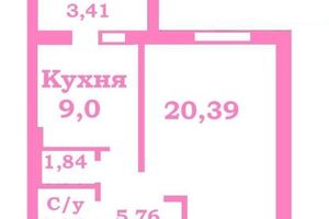 Продается 1-комнатная квартира 42.69 кв. м в Чернигове