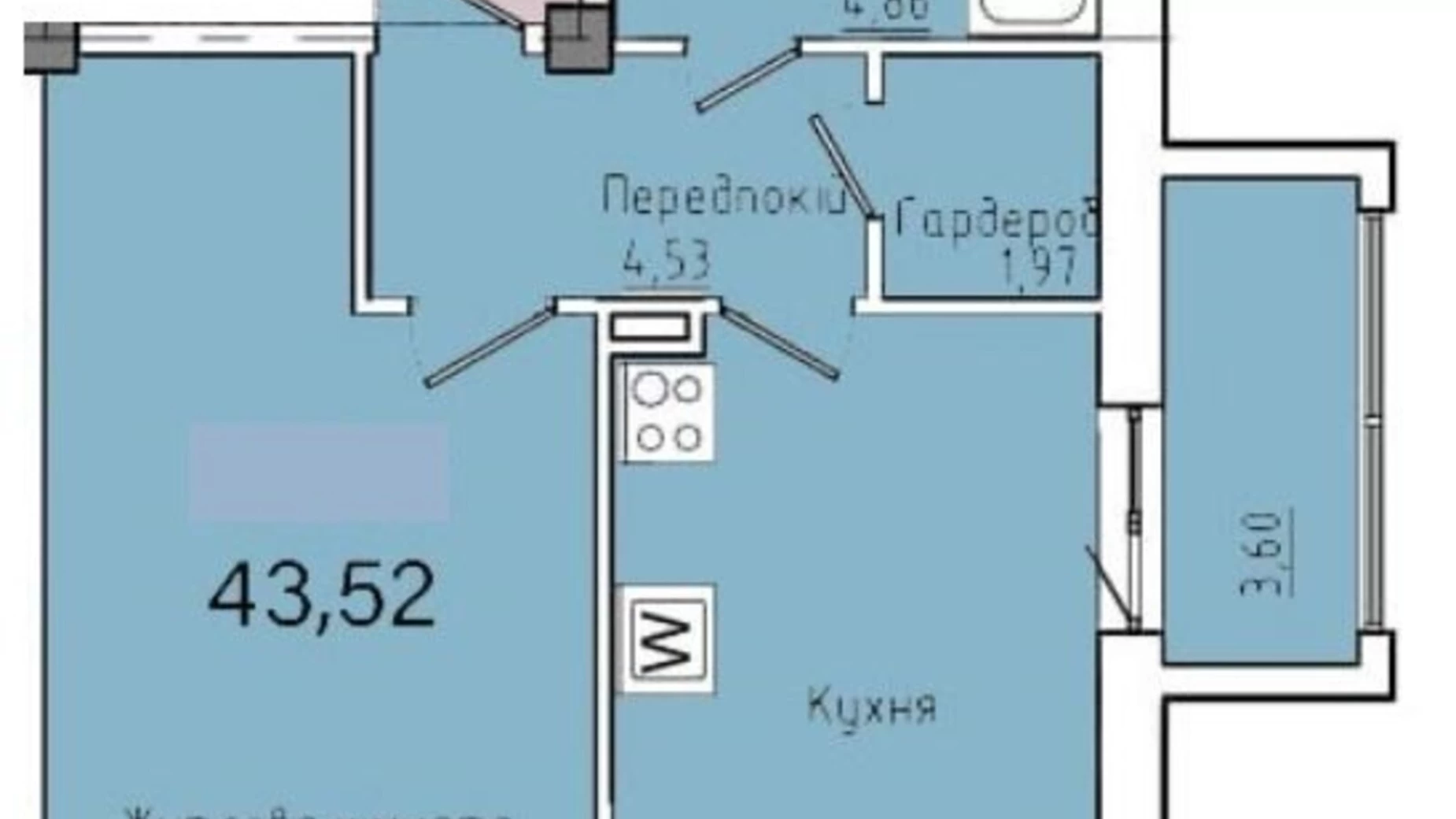 Продается 1-комнатная квартира 41.7 кв. м в Одессе, ул. Космонавтов - фото 3