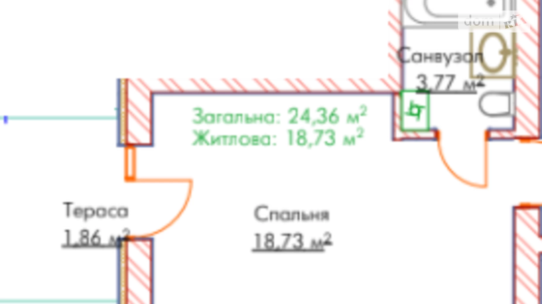 Продається 1-кімнатна квартира 25 кв. м у Гостомелі, вул. Вереснева, 14