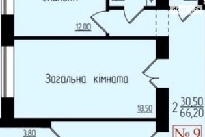Продается 2-комнатная квартира 66 кв. м в Тернополе